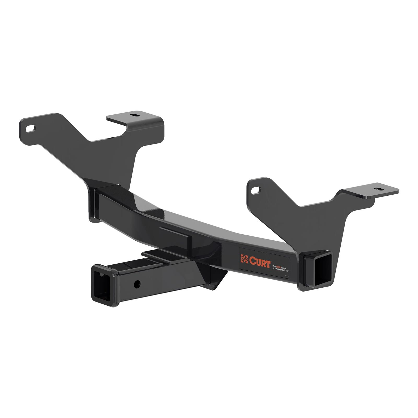 CURT Class 3 Receiver Hitch 31088 Hitch, Front, 3, 2 in. Square, 500 lb. Max Tongue, 5,000 lb. Max Trailer, Round Tube Welded, Black Powdercoated, Chevy, GMC, Each