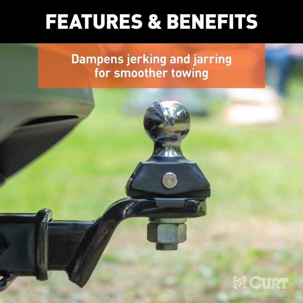 CURT Rockerball Cushioned Hitch Trailer Balls 40047 Ball, Rockerball, Steel, Chrome, 2 in. Ball, Shank Diameter 1.000 in., Shank Length 1.000 in., 7,500 lbs. Each thumbnail 4