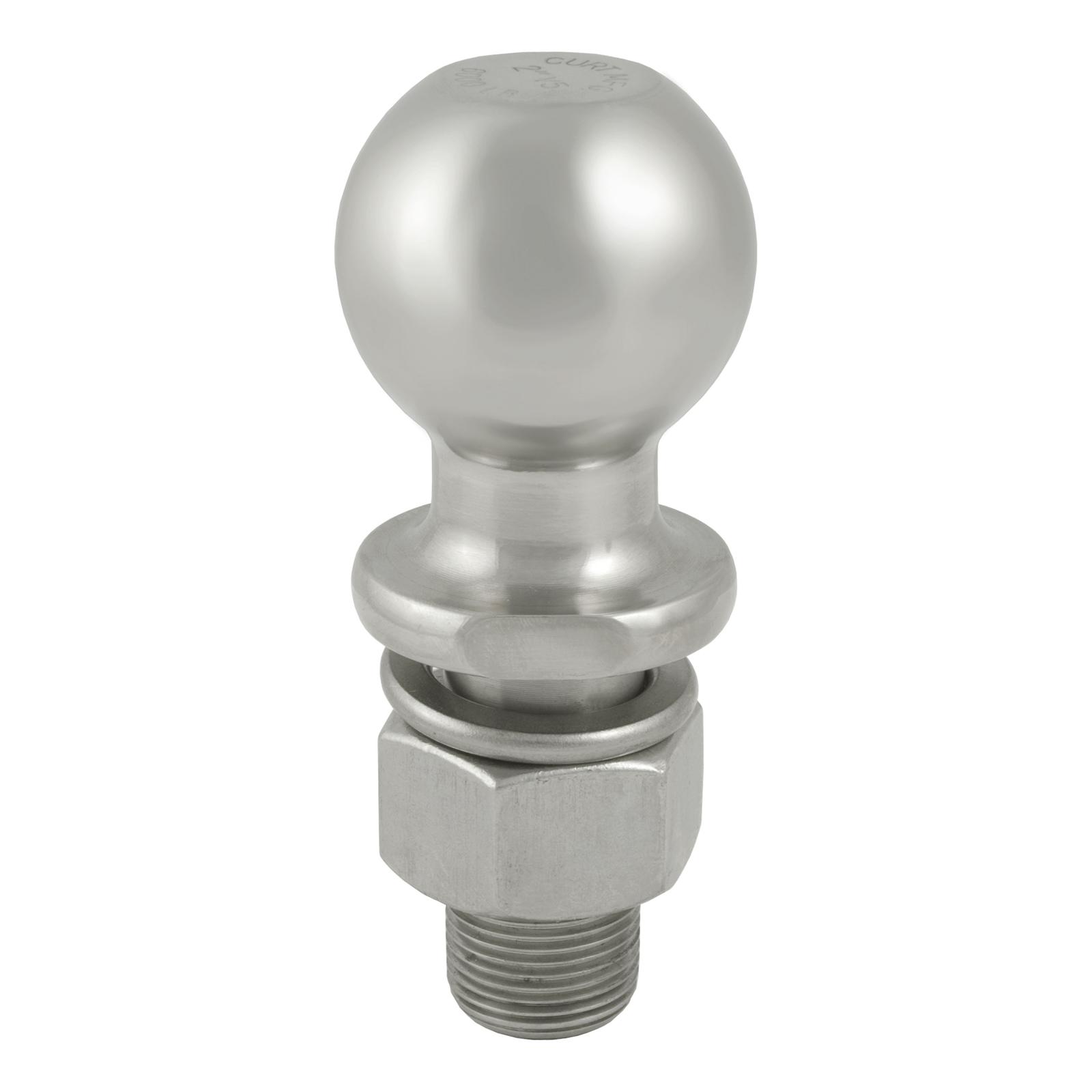 CURT Hitch Balls 40053 Ball, Stainless Steel, 2 in. Ball, 1 in. Diameter Shank, 2.125 in. Length Shank, 6,000 lbs., Each thumbnail 2