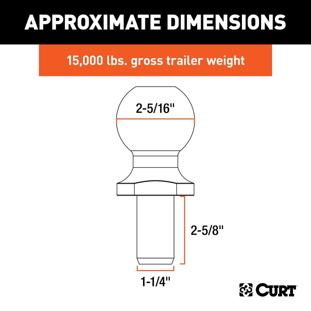 Curt Manufacturing Hitch Balls 40055 Trailer Ball thumbnail 3