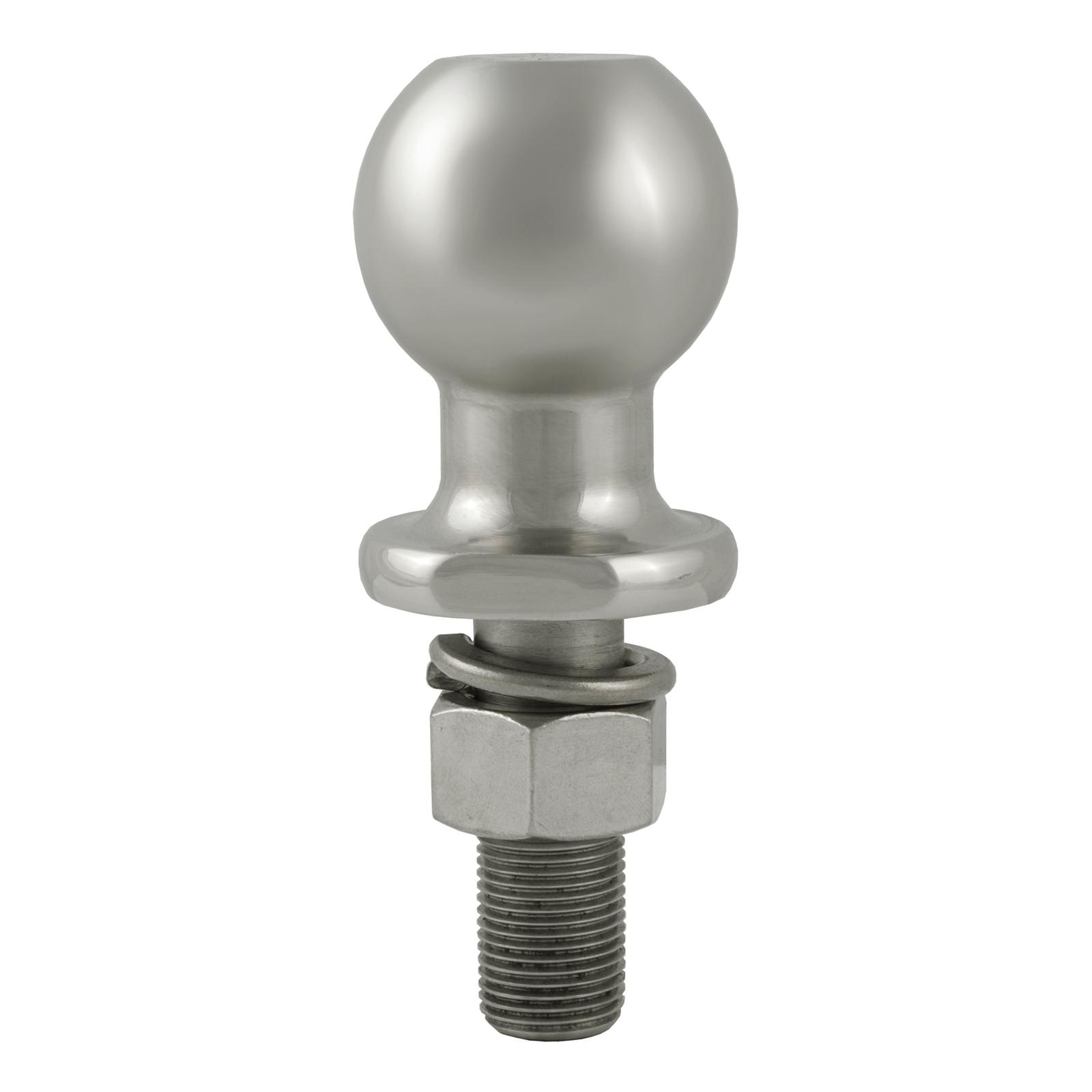 CURT Hitch Balls 40080 Ball, Stainless Steel, 1 7/8 in. Ball, 3/4 in. Diameter Shank, 2.125 in. Length Shank, 2,000 lbs., Each