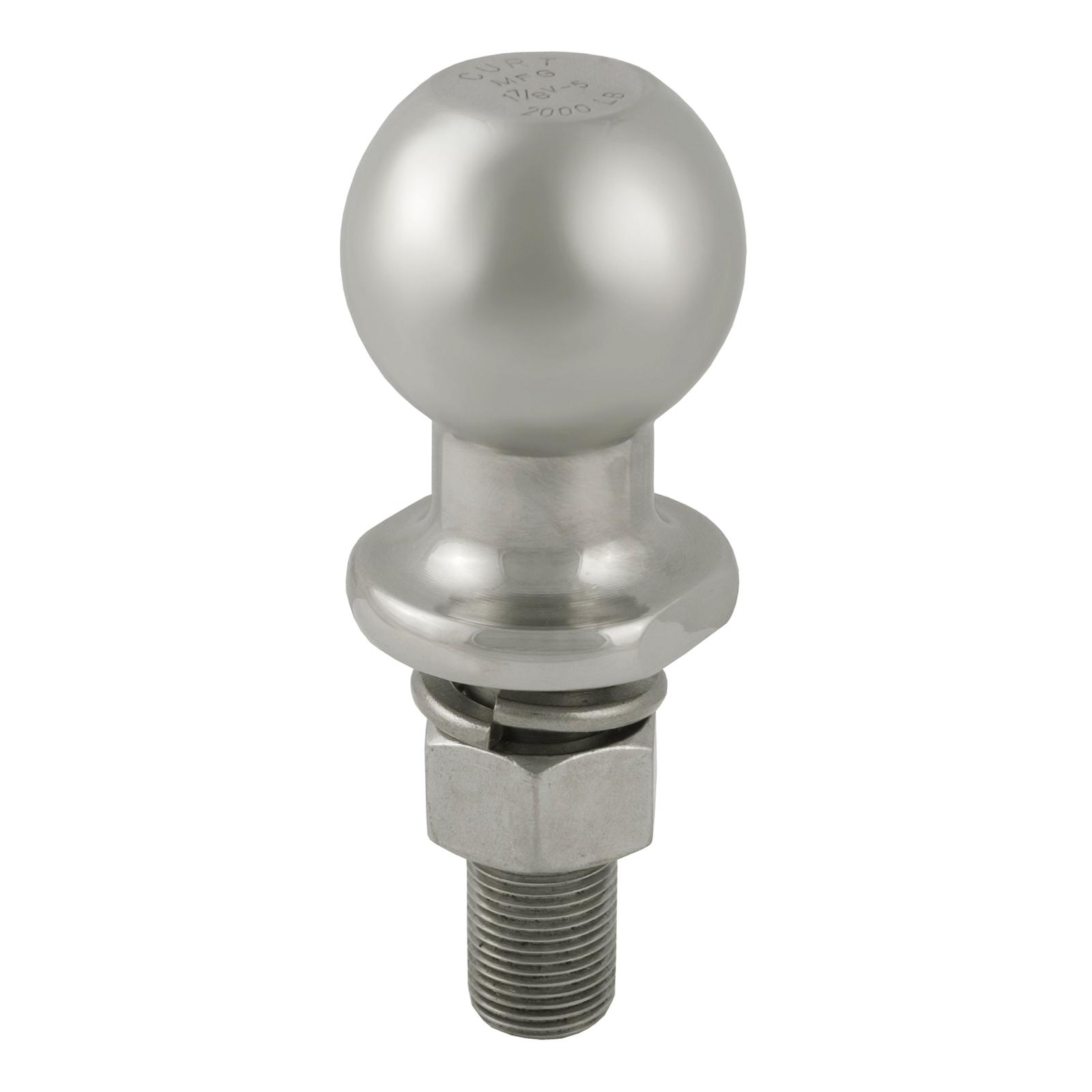 CURT Hitch Balls 40080 Ball, Stainless Steel, 1 7/8 in. Ball, 3/4 in. Diameter Shank, 2.125 in. Length Shank, 2,000 lbs., Each thumbnail 2