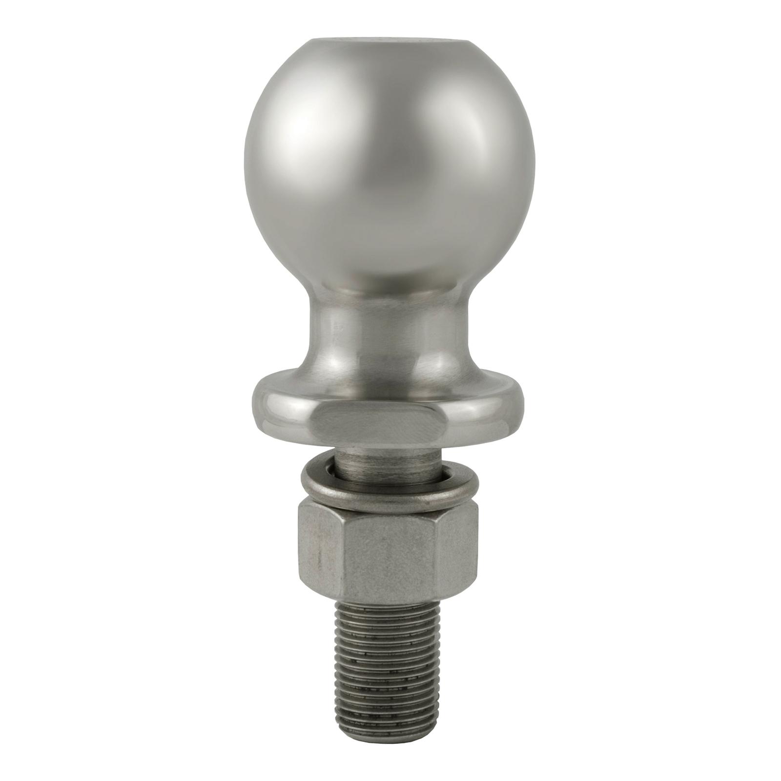 CURT Hitch Balls 40082 Ball, Stainless Steel, 2 in. Ball, 0.750 in. Diameter Shank, 2.125 in. Length Shank, 3,500 lbs., Each