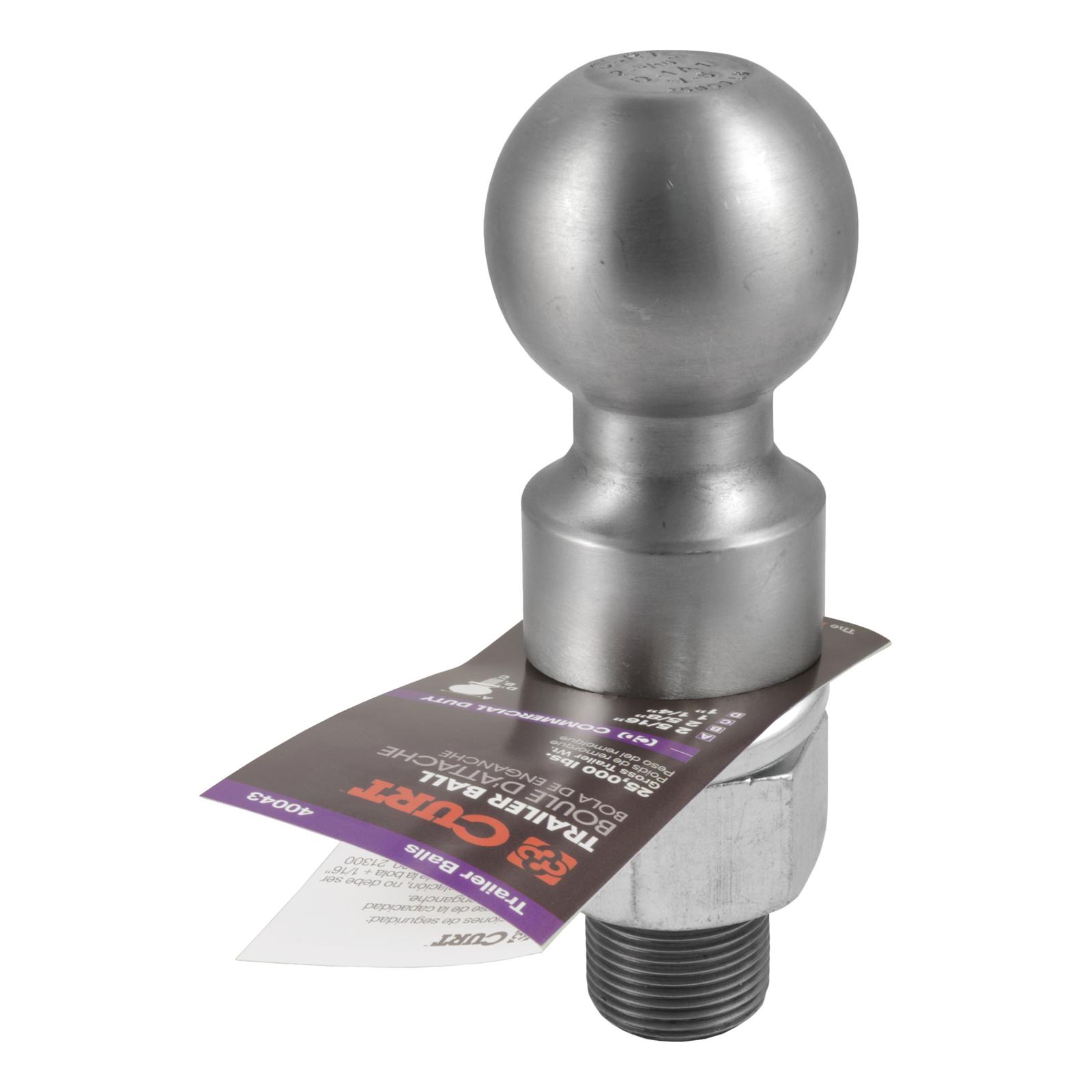 CURT Hitch Balls 40086 Ball, 2 5/16 in. Ball, 1.250 in. Diameter Shank, 2.625 in. Length Shank, 25,000 lbs., 1.0 in. Rise, Each thumbnail 3