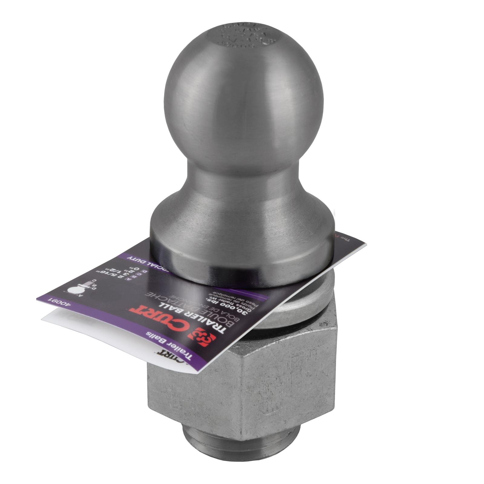 CURT Hitch Balls 40088 Ball, 2 5/16 in. Ball, 2.000 in. Diameter Shank, 3.500 in. Length Shank, 30,000 lbs., Each thumbnail 3