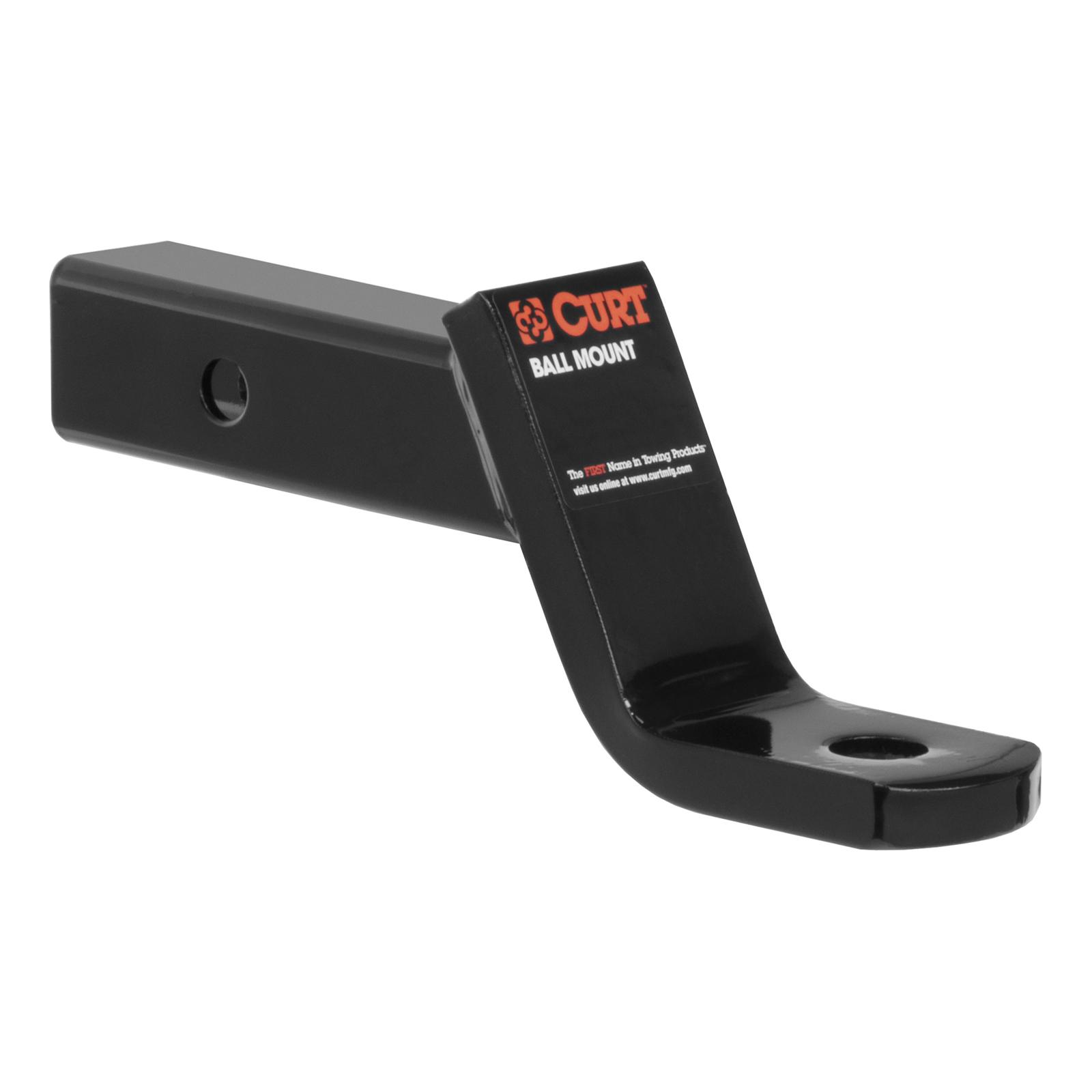 CURT Powdercoated Ball Mounts 45051 Receiver Hitch Mount, Steel, Black, 2 in. Square, 4 in. Drop, 2 in. Rise, 8.25 in. Length, Each thumbnail 2