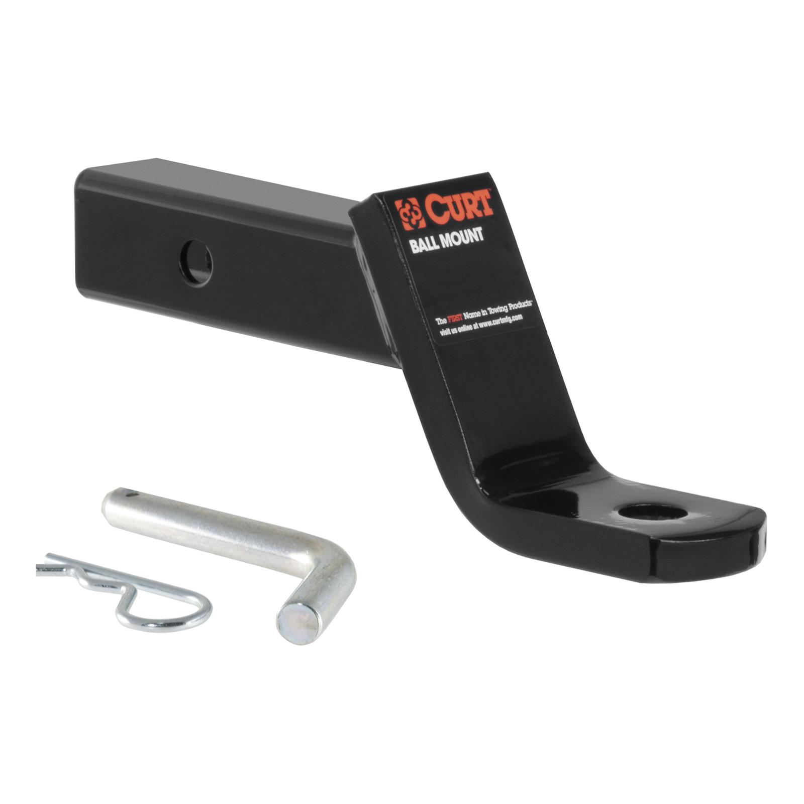 CURT Powdercoated Ball Mounts 45052 Receiver Hitch Mount, Includes Mount, Pin, Clip, Tube Cover, Kit thumbnail 2
