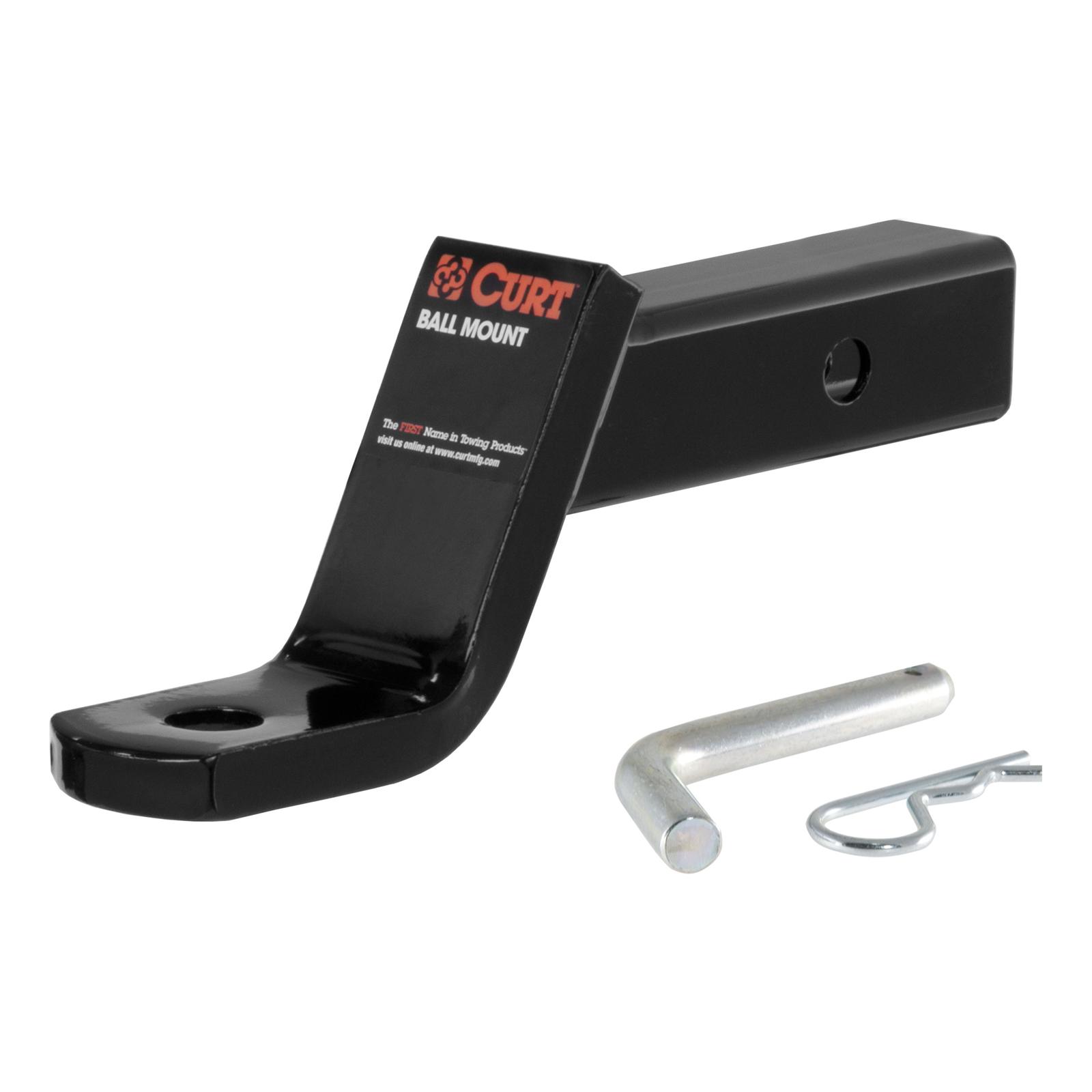 CURT Powdercoated Ball Mounts 45052 Receiver Hitch Mount, Includes Mount, Pin, Clip, Tube Cover, Kit