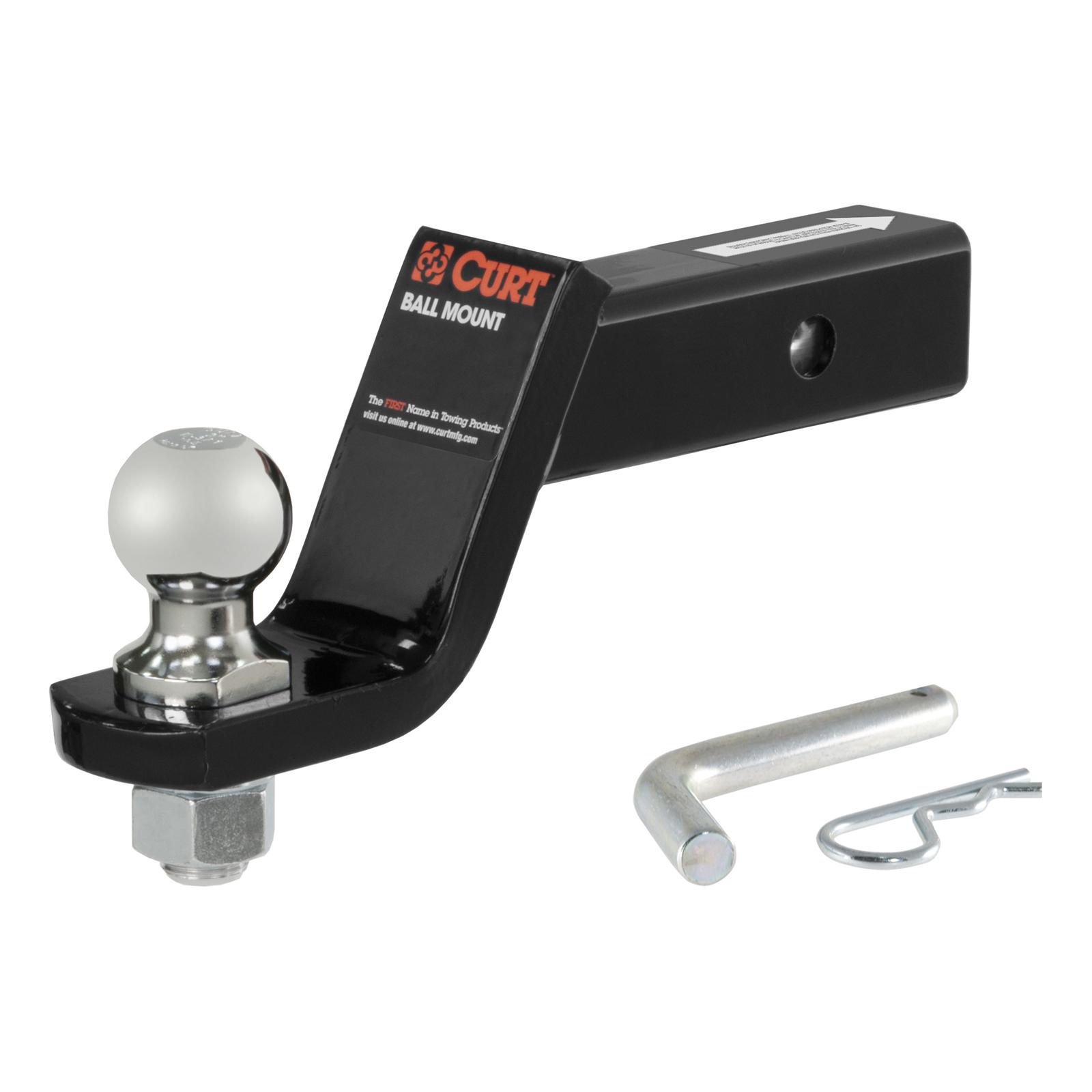 CURT Ready-Tow Ball Mounts 45057 Receiver Hitch Mount Kit, Includes 2 in. Ball, Mount, Pin, Clip, Set of 3 thumbnail 3