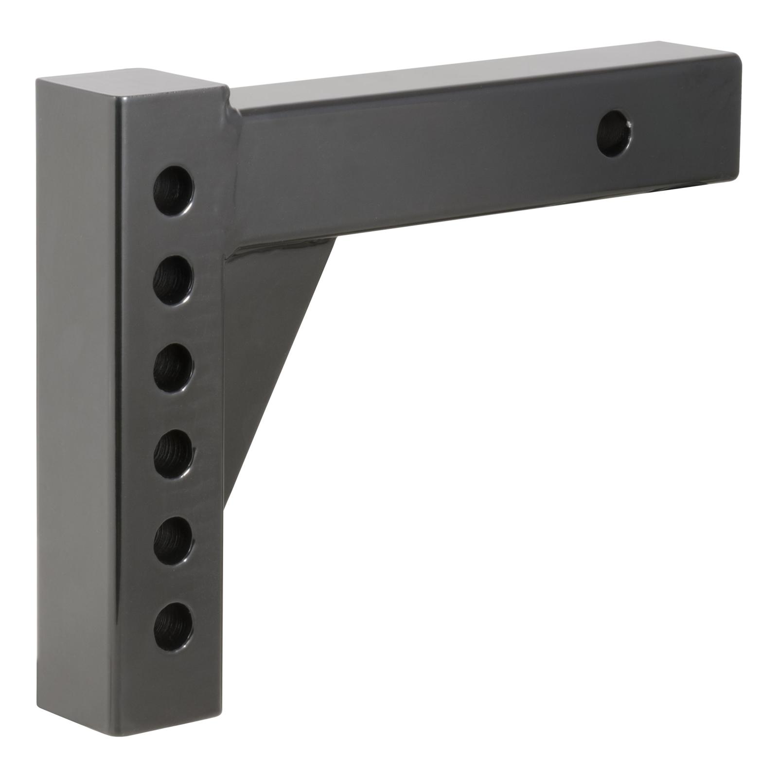 CURT Adjustable Ball Mounts 45059 Receiver Hitch Mount, Adjustable, 2 in. Square, 5 3/4 in. Drop, 5 3/4 in. Rise, Steel, Black Powdercoated, Each