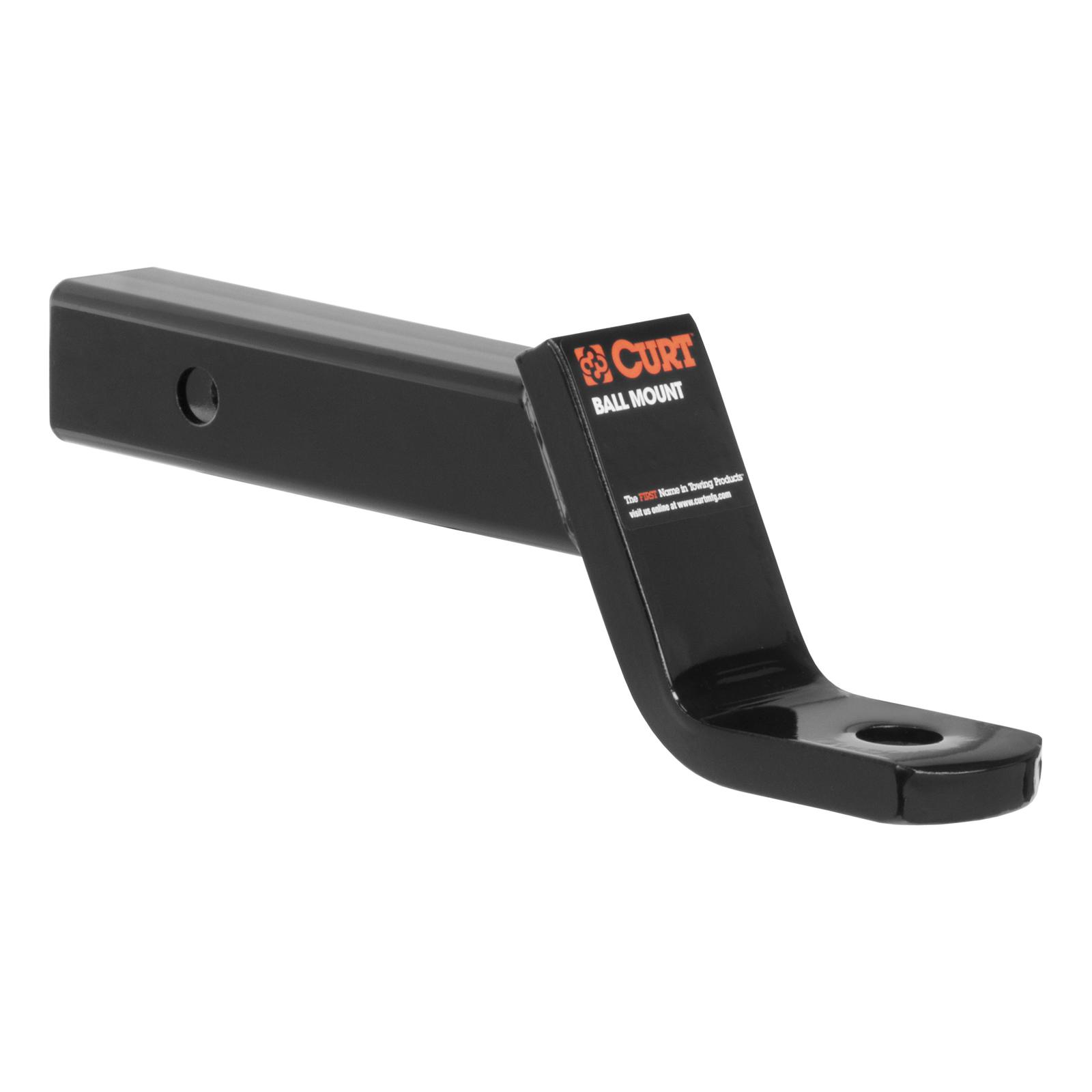 CURT Powdercoated Ball Mounts 45060 Receiver Hitch Mount, Steel, Black, 2 in. Square, 4 in. Drop, 2 in.Rise, 10.25 in. Length, Each thumbnail 2