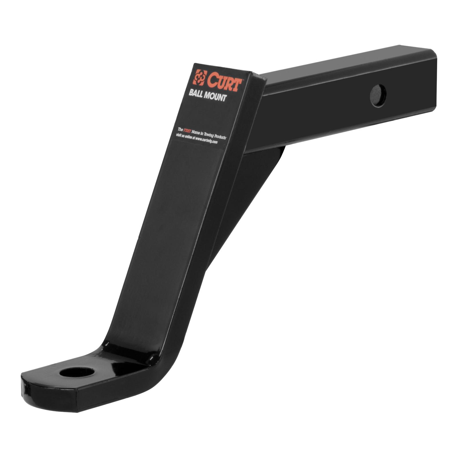 CURT Powdercoated Ball Mounts 45090 Receiver Hitch Mount, Black, 2 in. Square, 8 in. Drop, 6 in. Rise, 8.25 in. Length, Each thumbnail 2