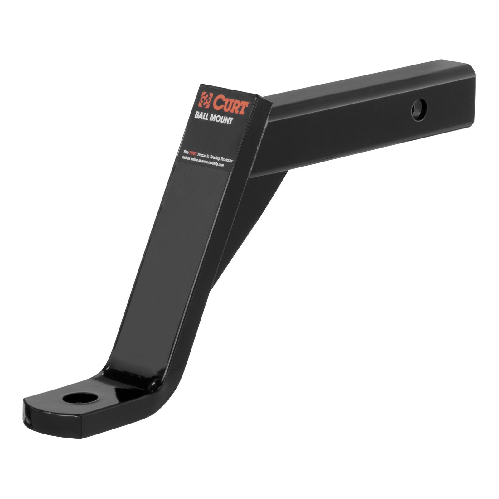 CURT Powdercoated Ball Mounts 45100 Receiver Hitch Mount, Steel, Black, 2 in. Square, 8 in. Drop, 6 in. Rise, 10.25 in. Length, Each thumbnail 2