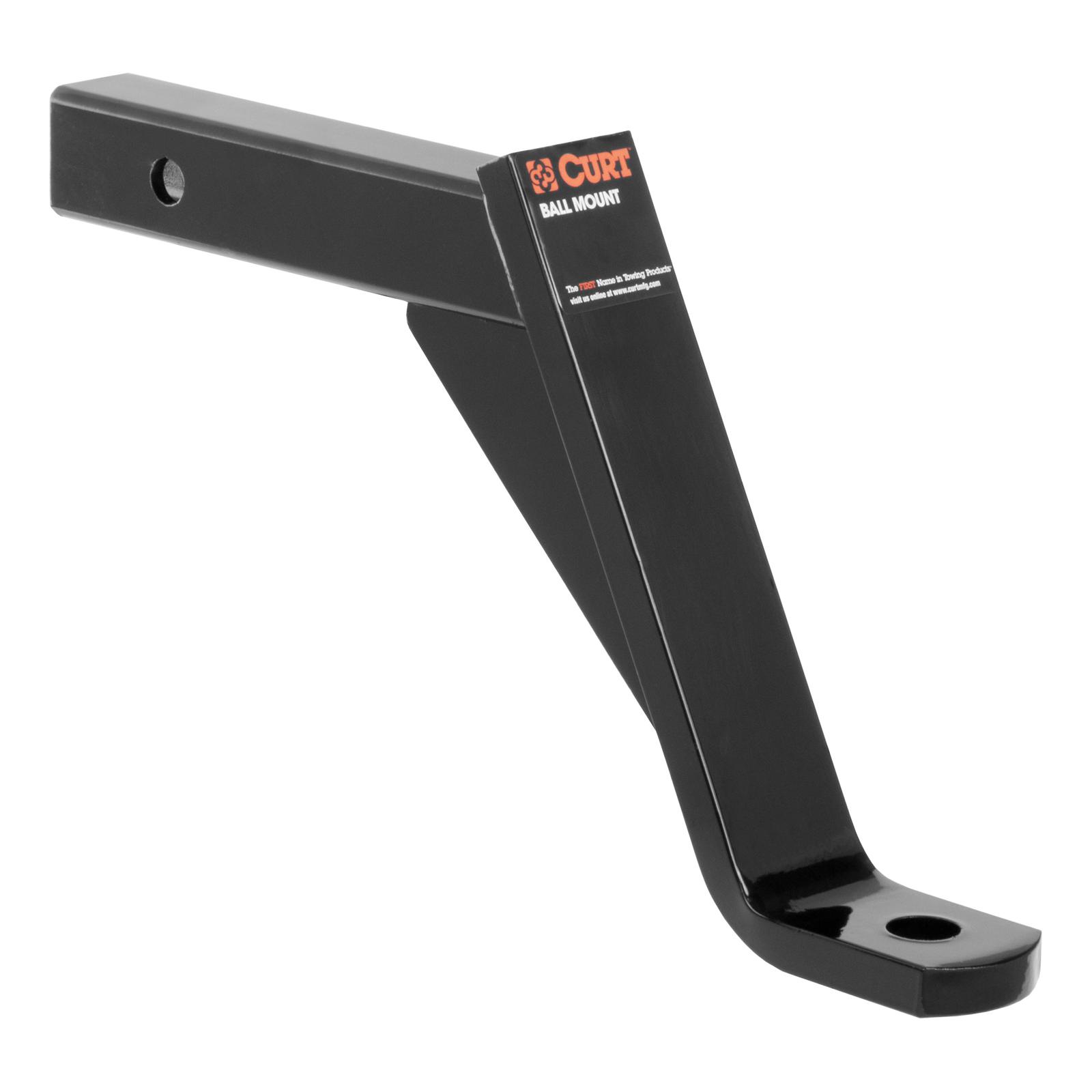 CURT Powdercoated Ball Mounts 45112 Receiver Hitch Mount, Black, 2 in. Square, 10 in. Drop, 8 in. Rise, 10.25 in. Length, Each thumbnail 2