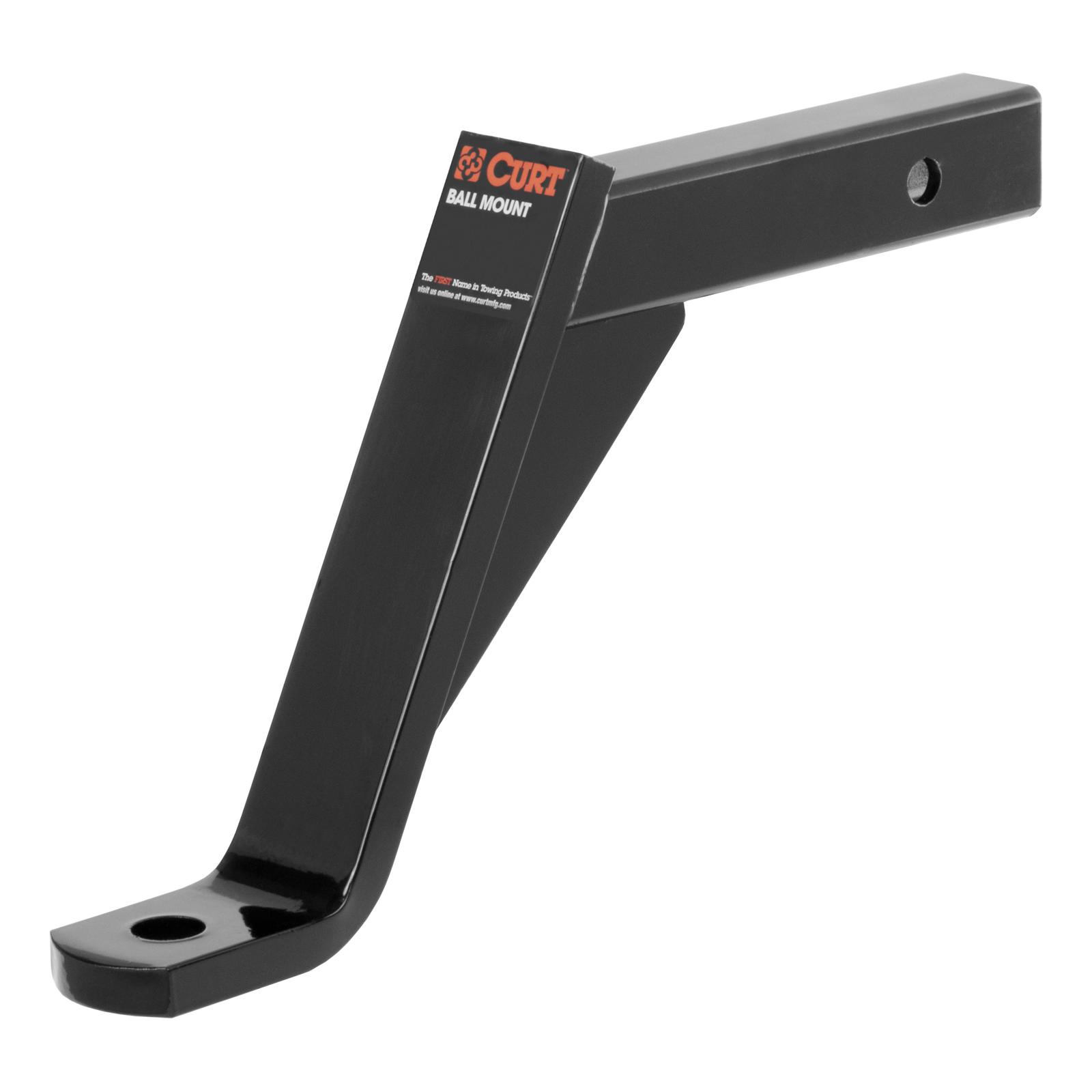 CURT Powdercoated Ball Mounts 45112 Receiver Hitch Mount, Black, 2 in. Square, 10 in. Drop, 8 in. Rise, 10.25 in. Length, Each thumbnail 3