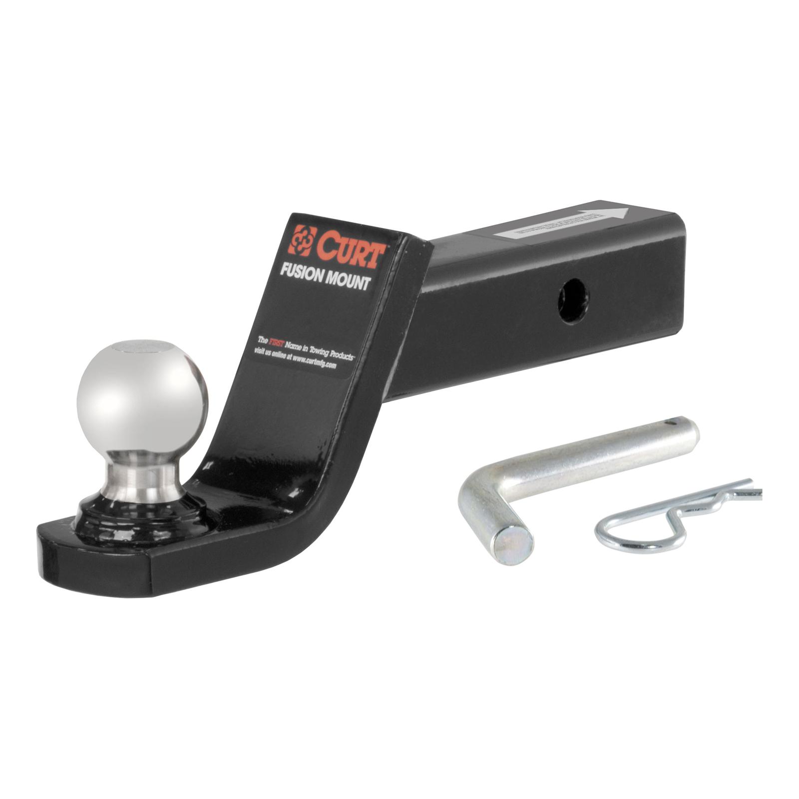 CURT Fusion Mount Ball Mounts 45154 Receiver Hitch Mount, Mount, 4 in. Drop, 2 in. Ball, Each