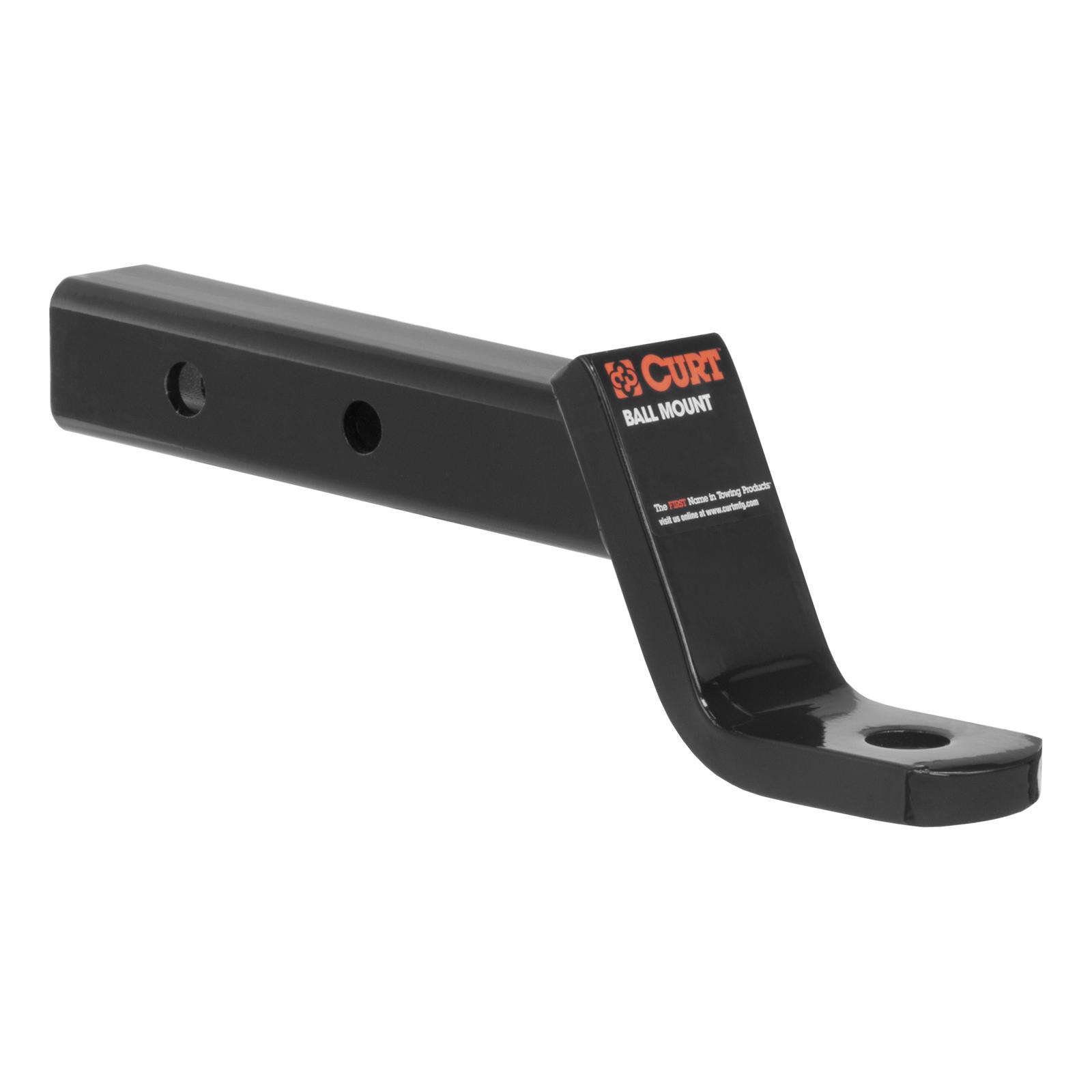 CURT Dual-Length Ball Mounts 45230 Receiver Hitch Mount, Black, 2 in. Square, 4 in. Drop, 2 in. Rise, 8.125 in. or 11.125 in.Length, Each thumbnail 2