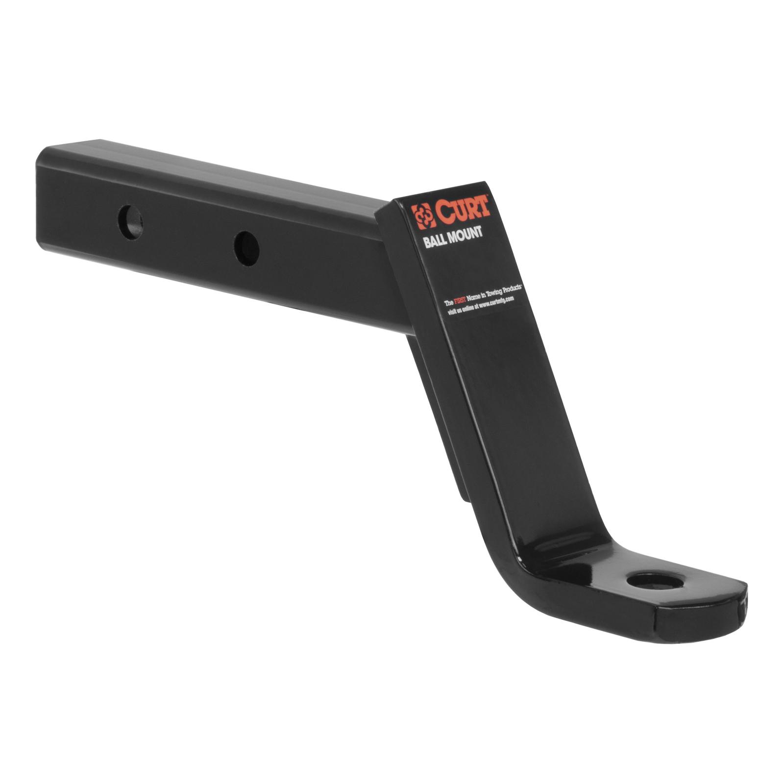 CURT Dual-Length Ball Mounts 45240 Receiver Hitch Mount, Black, 2 in. Square, 6 in. Drop, 4 in. Rise, 9.250 in. or 12.250 in Length, Each thumbnail 2