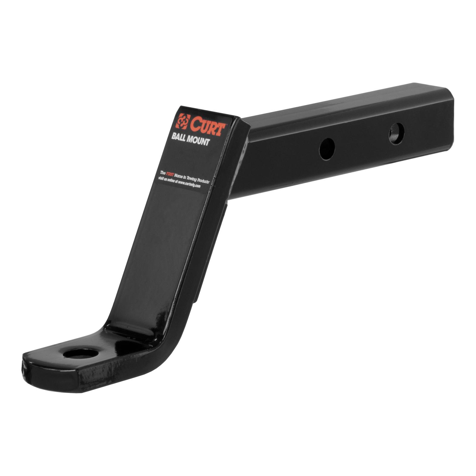 CURT Dual-Length Ball Mounts 45240 Receiver Hitch Mount, Black, 2 in. Square, 6 in. Drop, 4 in. Rise, 9.250 in. or 12.250 in Length, Each
