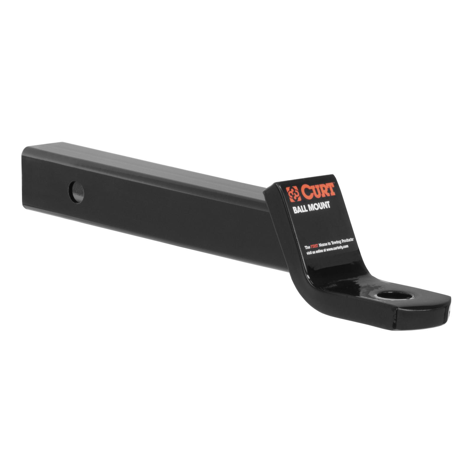 CURT Powdercoated Ball Mounts 45260 Receiver Hitch Mount, Steel, Black, 2 in. Square, 2 in. Drop, .75 in. Rise, 12.25 in. Length, Each thumbnail 2