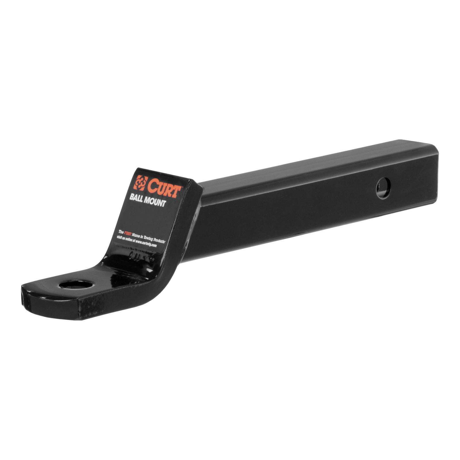 CURT Powdercoated Ball Mounts 45260 Receiver Hitch Mount, Steel, Black, 2 in. Square, 2 in. Drop, .75 in. Rise, 12.25 in. Length, Each