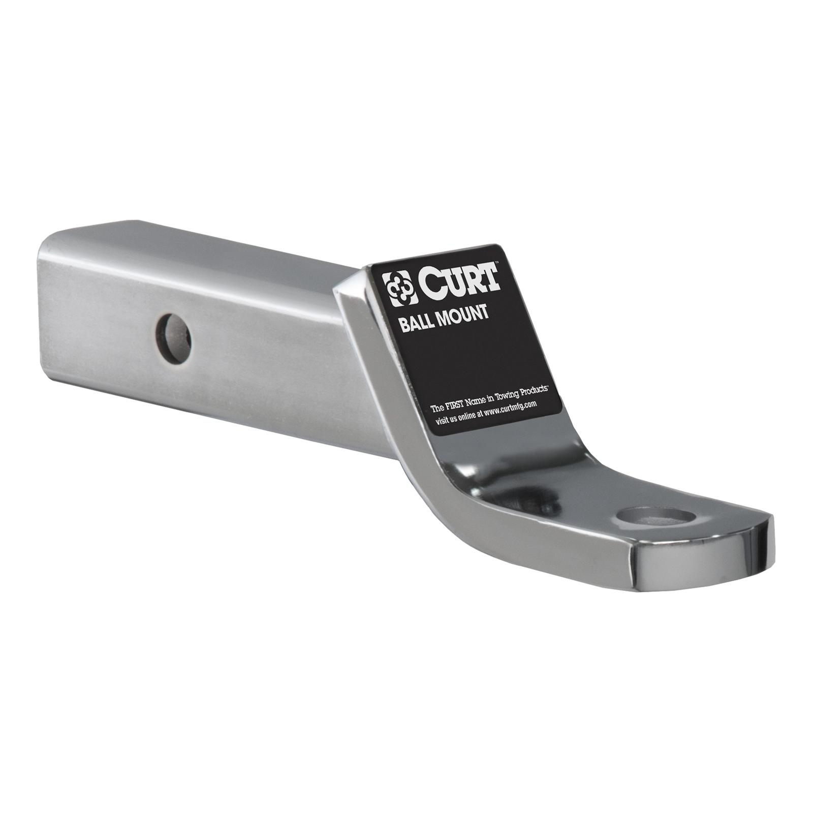 CURT Chrome Plated Ball Mounts 45290 Receiver Hitch Mount, Chrome, 2 in. Square, 2 in. Drop, .750 in. Rise, 8.25 in. Length, Each thumbnail 2