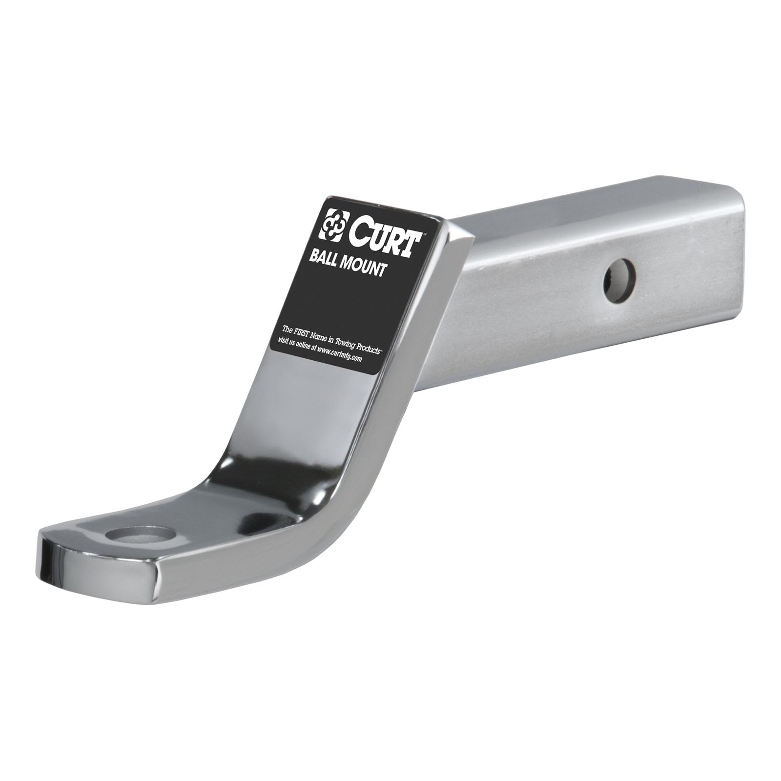 CURT Chrome Plated Ball Mounts 45296 Receiver Hitch Mount, Plated, 2 in. Square, 4 in. Drop, 2 in. Rise, 8.25 in. Length, Each thumbnail 2