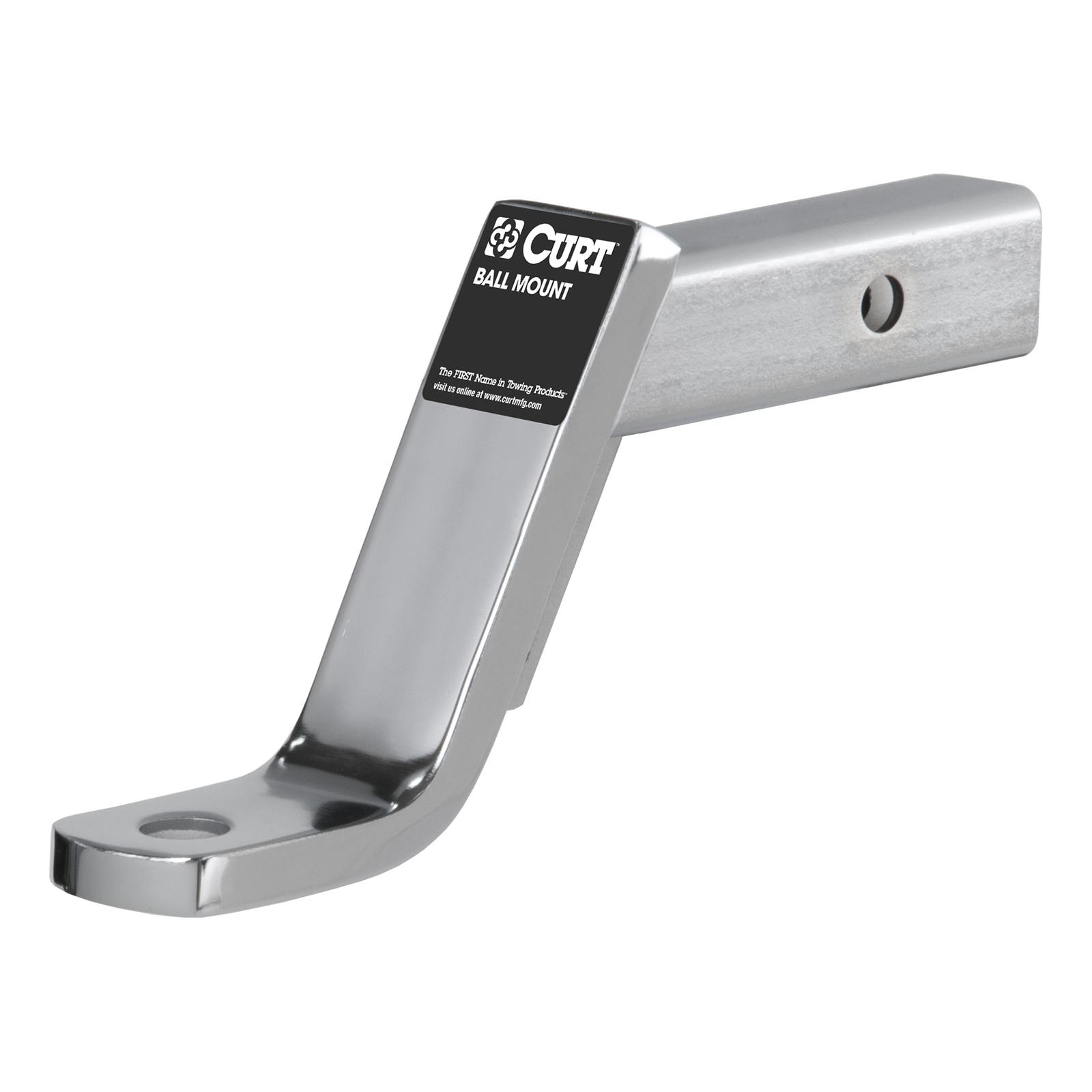 CURT Chrome Plated Ball Mounts 45297 Receiver Hitch Mount, Plated, 2 in. Square, 6 in. Drop, 4 in. Rise, 8.25 in. Length, Each thumbnail 2