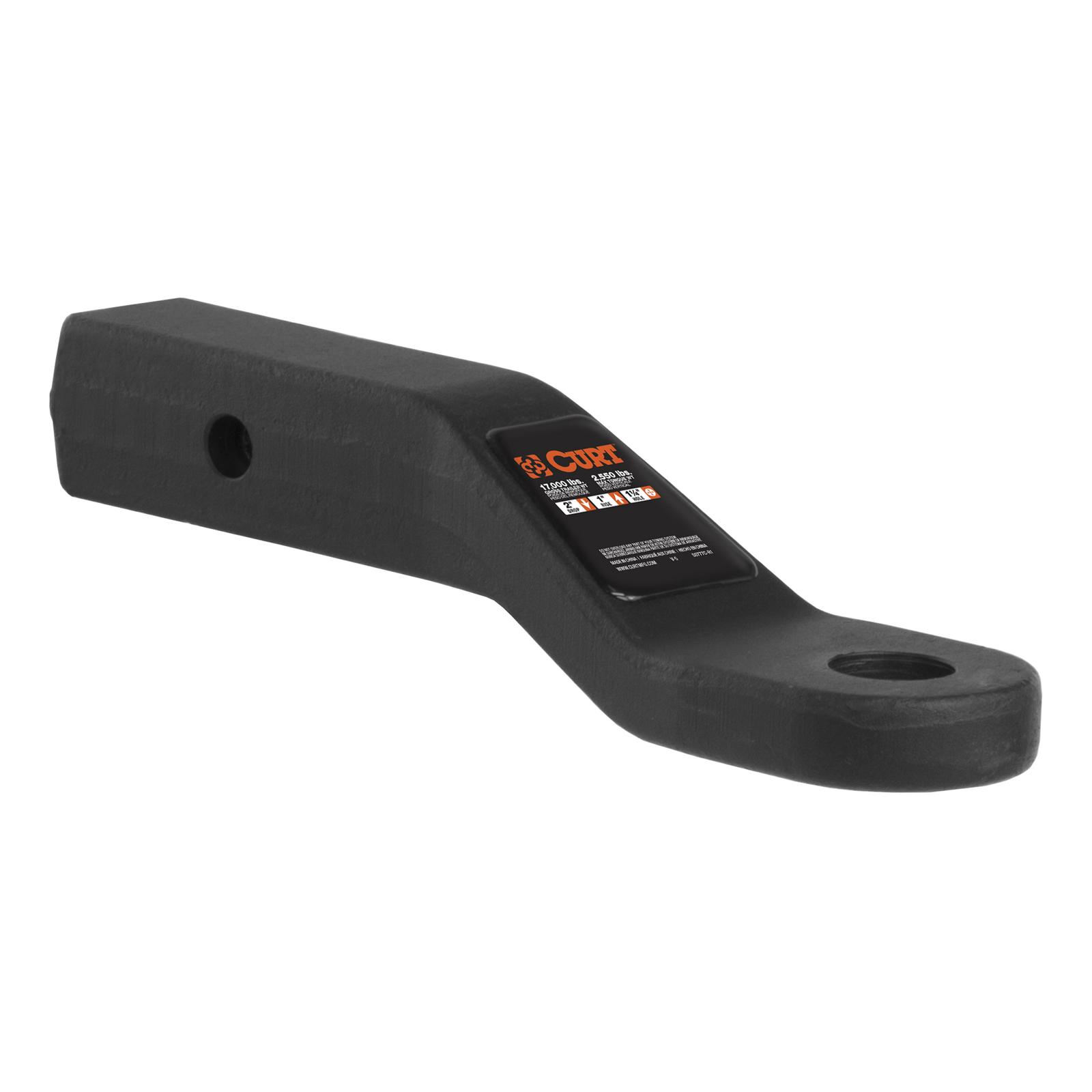 CURT Magnum One-Piece Forged Ball Mounts 45340 Receiver Hitch Mount, V, Carbide, 2 in.Square, 2 in. Drop, 1 in. Rise, 8.25 in Length, Each thumbnail 2