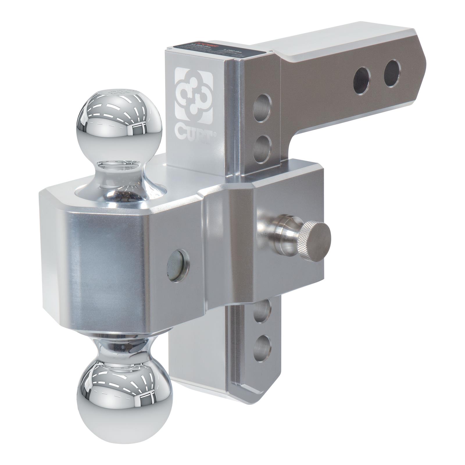 CURT Adjustable Ball Mounts 45363 Receiver Hitch Mount, Adjustable, 2 in. Square, 5.50 in. Drop, 2 in. ball, 2 5/16 in. Ball, Each
