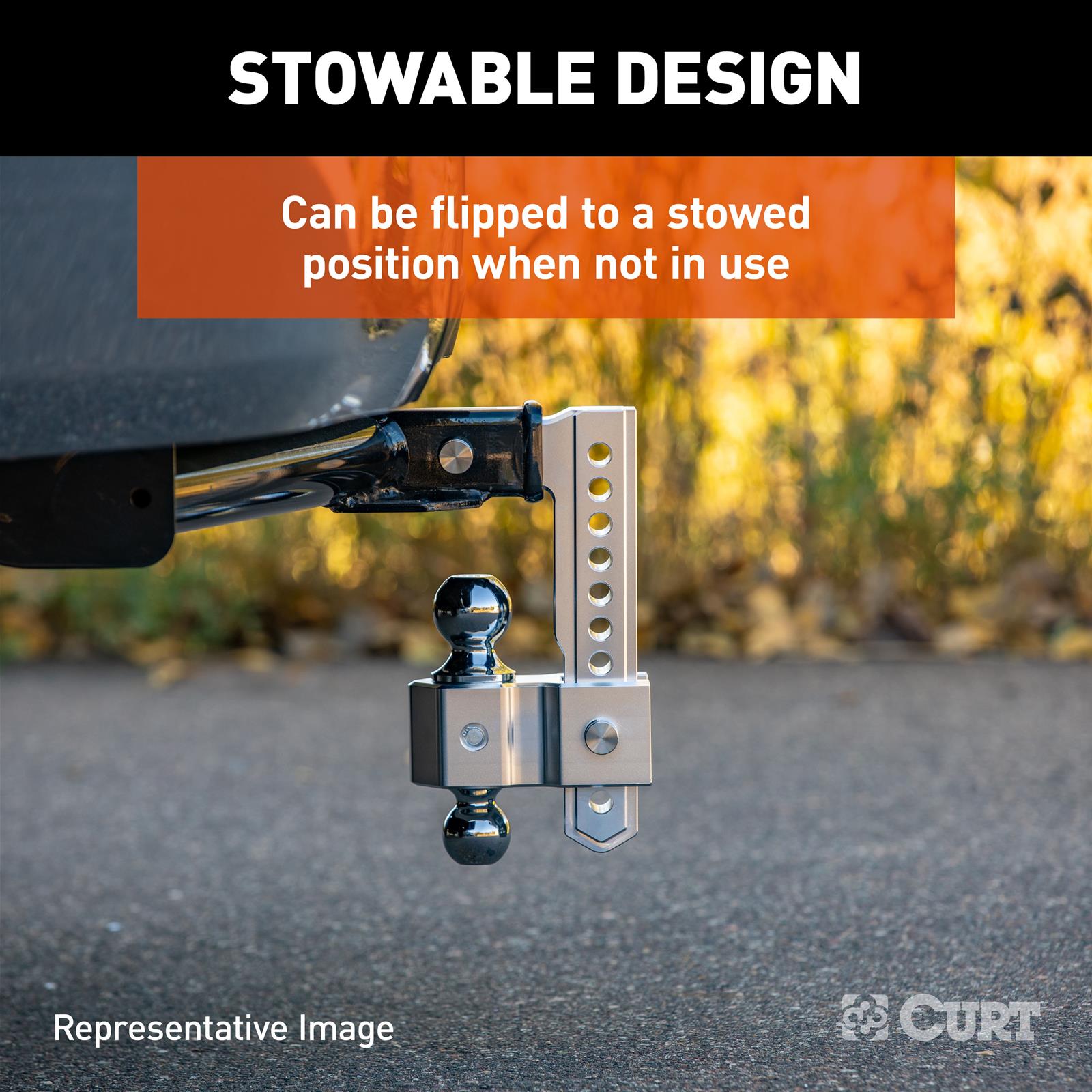 CURT Adjustable Ball Mounts 45363 Receiver Hitch Mount, Adjustable, 2 in. Square, 5.50 in. Drop, 2 in. ball, 2 5/16 in. Ball, Each thumbnail 8