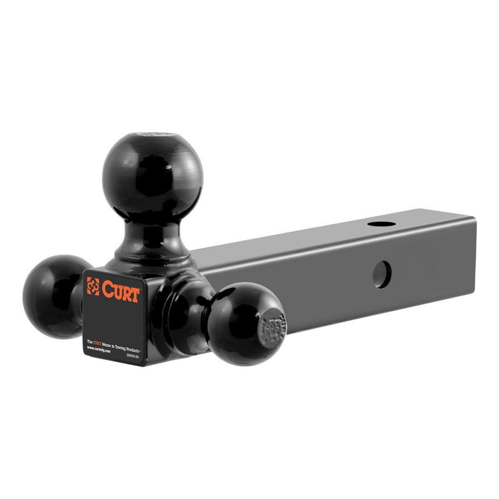 CURT Triple Ball Mounts 45652 Receiver Hitch Mount, Steel, Black, 2 in. Hollow Square Shank, 10,000 lbs. Max, 0 in. Drop, 0 in. Rise, 8.50 in. Length, Each