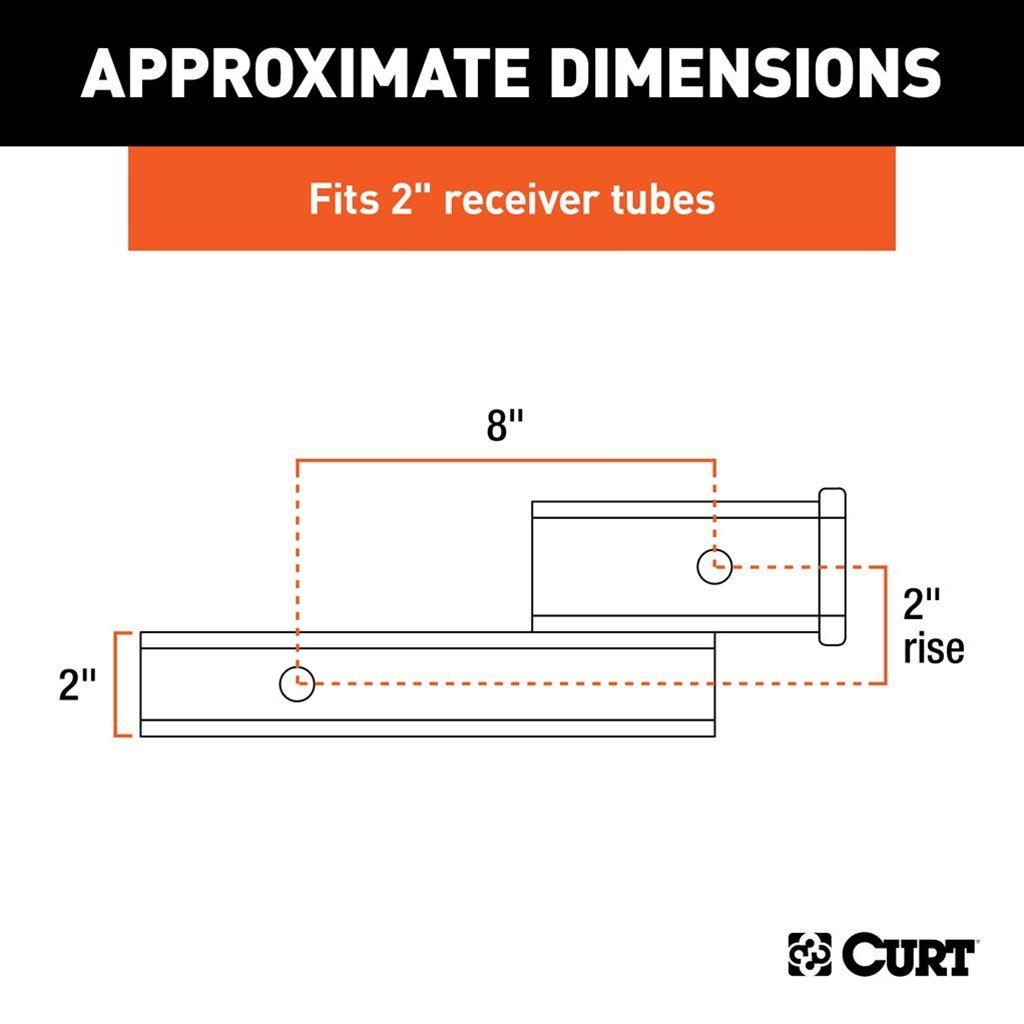 Curt Manufacturing Receiver Hitch Extenders and Adapters 45797 Trailer Adapter, Adapter (2" Shank, 2" Drop, 7,500 lbs.) thumbnail 2