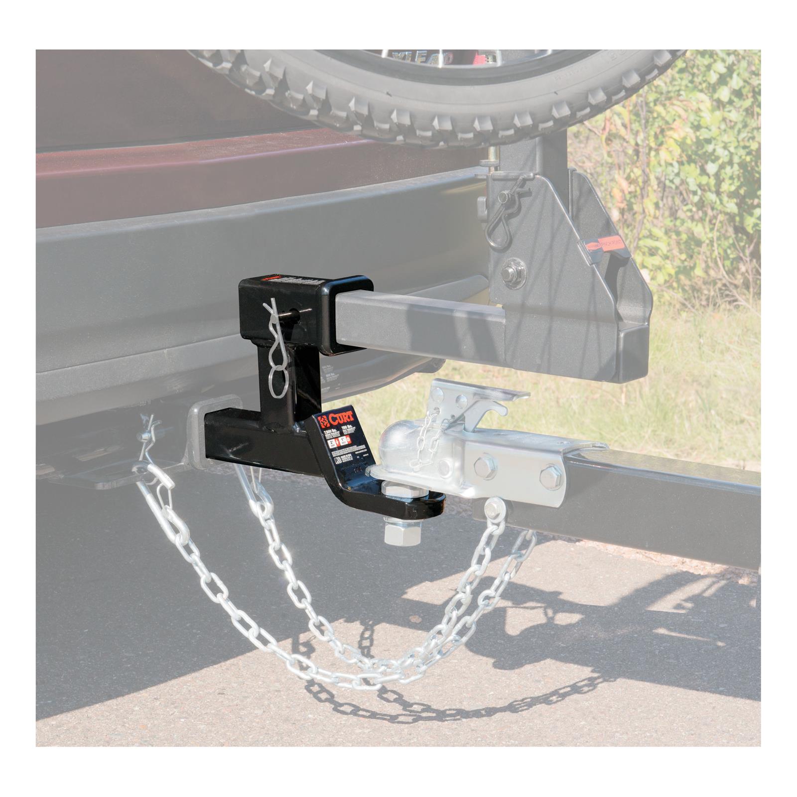 CURT Multipurpose Ball Mounts 45810 Receiver Hitch Mount, Steel, Black, 2 in. Square, 2 in. Drop, 0 in. Rise, 12.25 in. Length, Each thumbnail 2