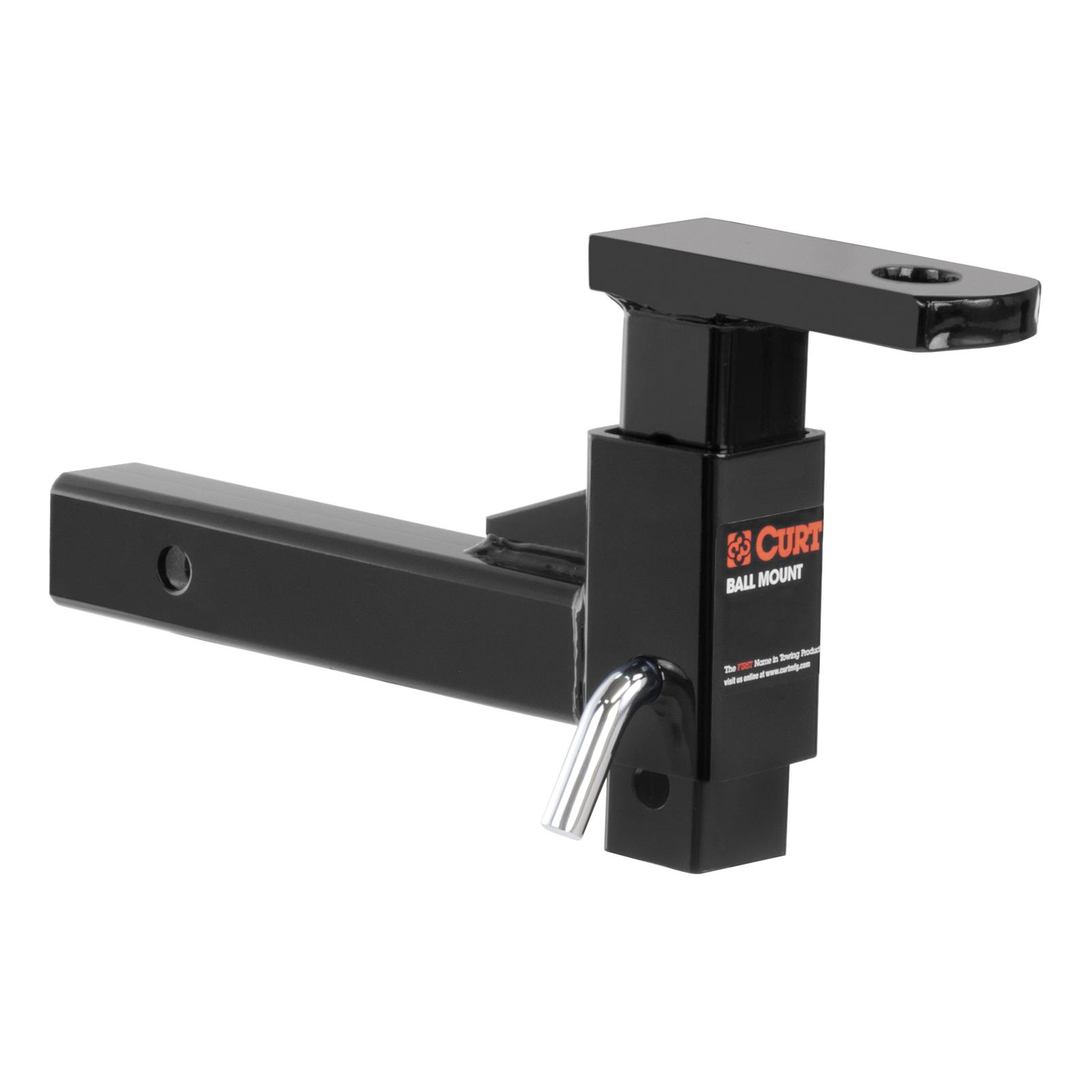 CURT Adjustable Ball Mounts 45812 Receiver Hitch Mount, Black, 2 in. Square, 7.50 in. Drop, 6.25 in. Rise, 12.50 in. Length, Each thumbnail 4