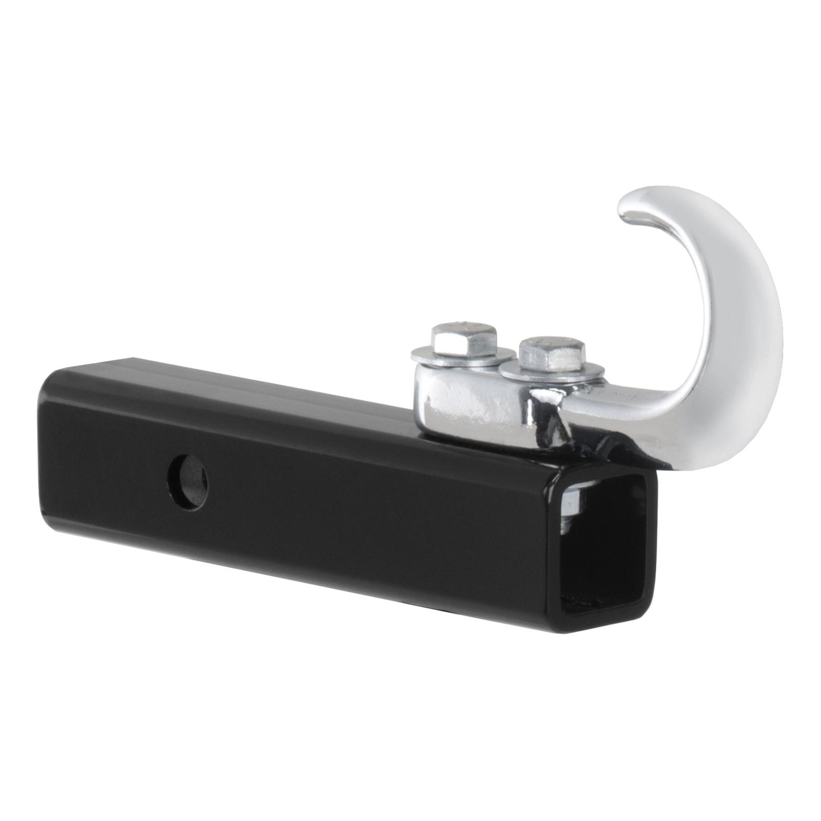 CURT Tow Hook Mounts 45825 Hook, 2 in. Receiver Mount, Black Tube, Chrome Hook, 7.50 in. Length, Each thumbnail 3