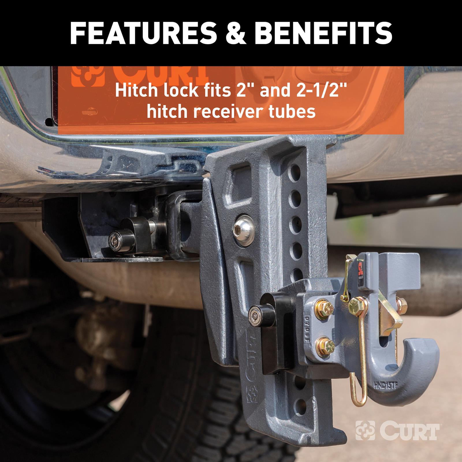 CURT Rebellion XD Tongue and Hitch Lock Sets 45932 Receiver Coupler Locks, Trailer Lock, Set thumbnail 8