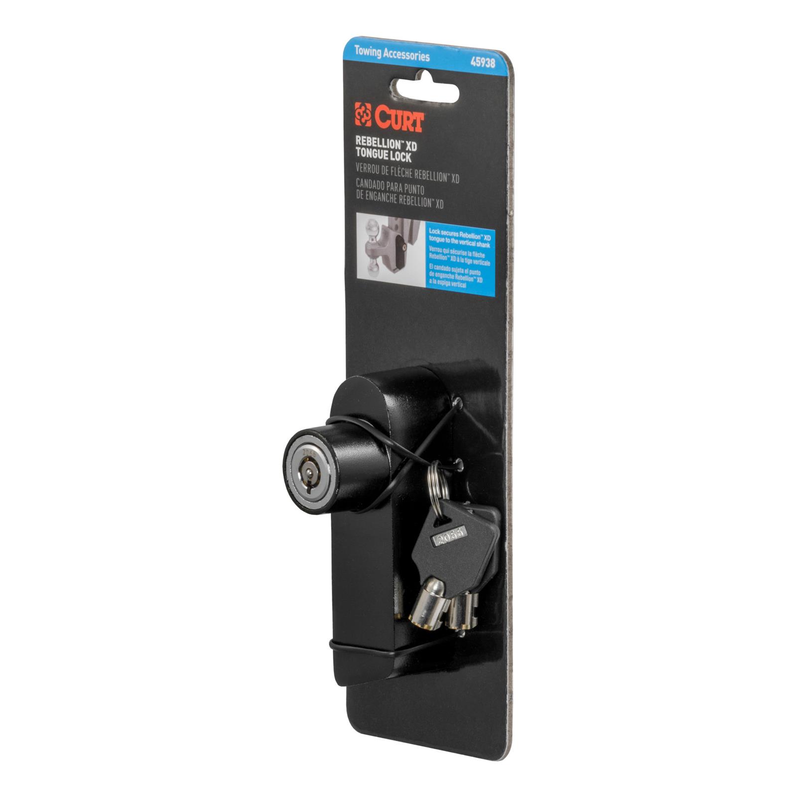CURT Rebellion XD Tongue Locks 45938 Receiver Hitch and Coupler Locks, Trailer Hitch Lock, Lock, Each thumbnail 9
