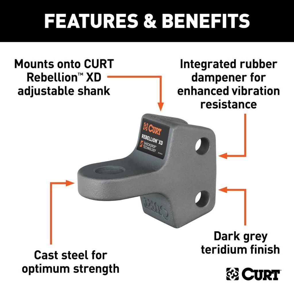 Curt Manufacturing Receiver Hitch Ball Mounts 45940 Trailer Mount, Replacement Rebellion XD Tongue Attachment thumbnail 3