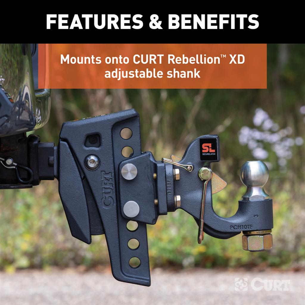 Curt Manufacturing Pintle Mounts 45950 Hook Mounting Plate, Rebellion XD Mount Attachment thumbnail 3