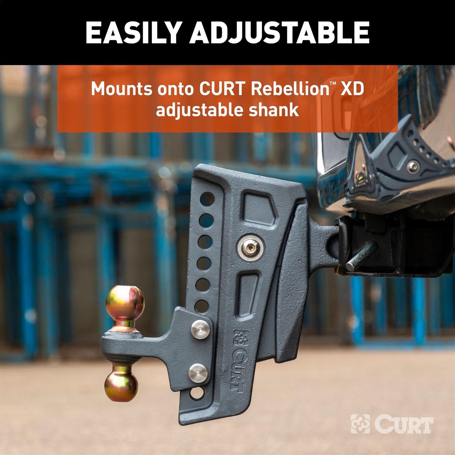 Curt Manufacturing Receiver Hitch Ball Mounts 45953 Trailer Mount, Replacement Rebellion XD Dual Ball, 2" & 2-5/16", Up to 20K thumbnail 2