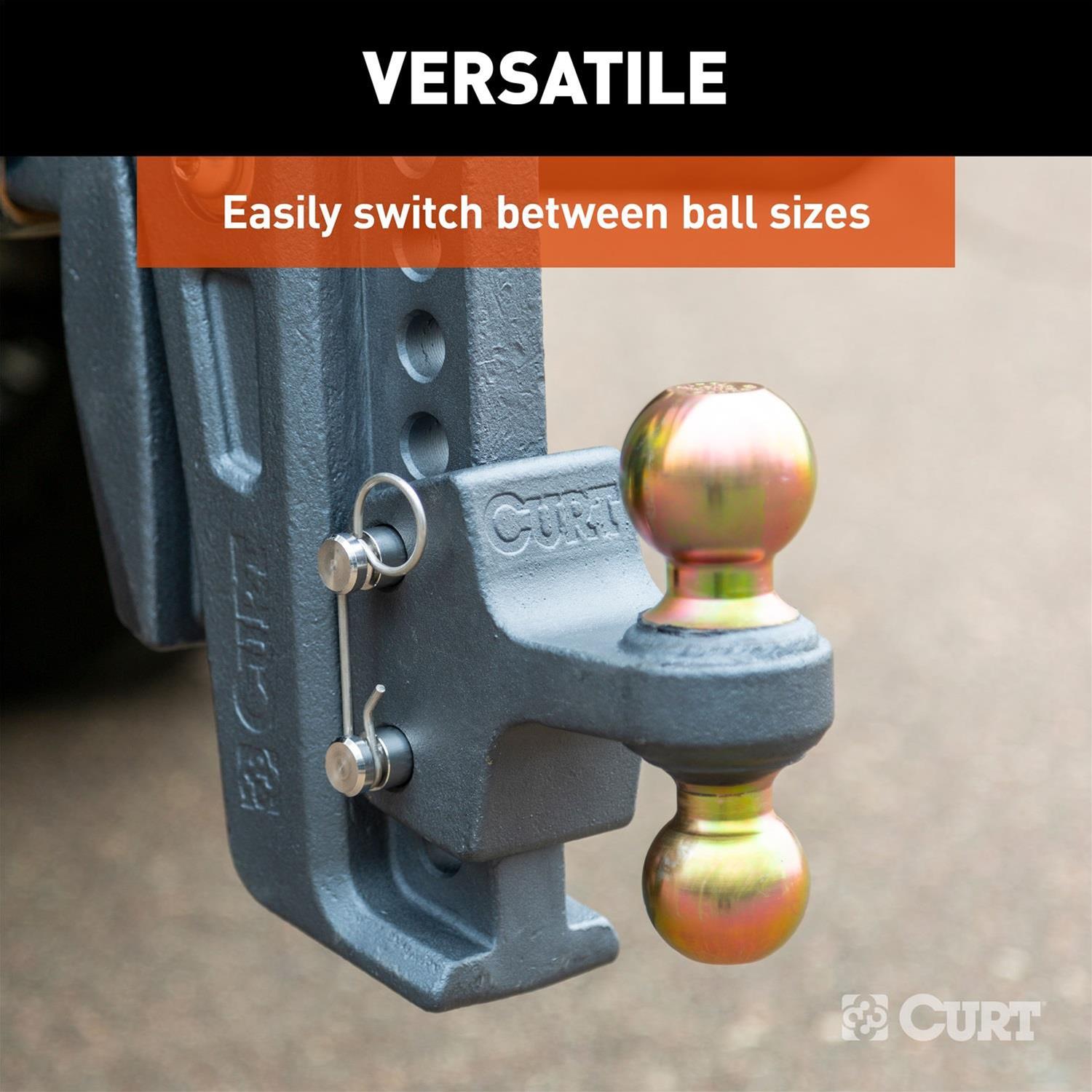Curt Manufacturing Receiver Hitch Ball Mounts 45953 Trailer Mount, Replacement Rebellion XD Dual Ball, 2" & 2-5/16", Up to 20K thumbnail 6