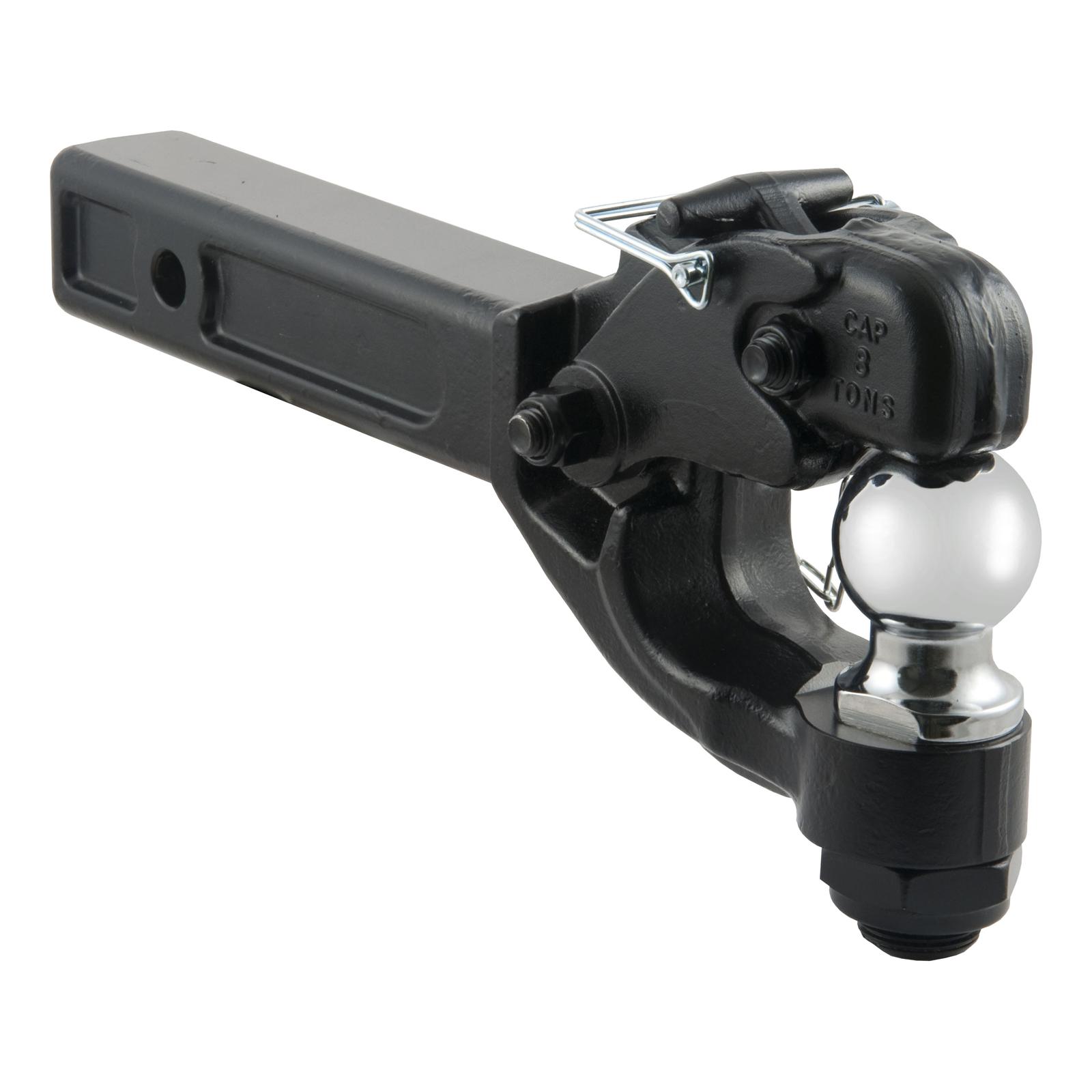 CURT Combination Ball/Pintle Hooks 48007 Pintle Hitch, Ball/Hook, 2 in. Square Receiver Mount, 16,000 lbs. GTW, 2 in. Hitch Ball Diameter, Each thumbnail 2