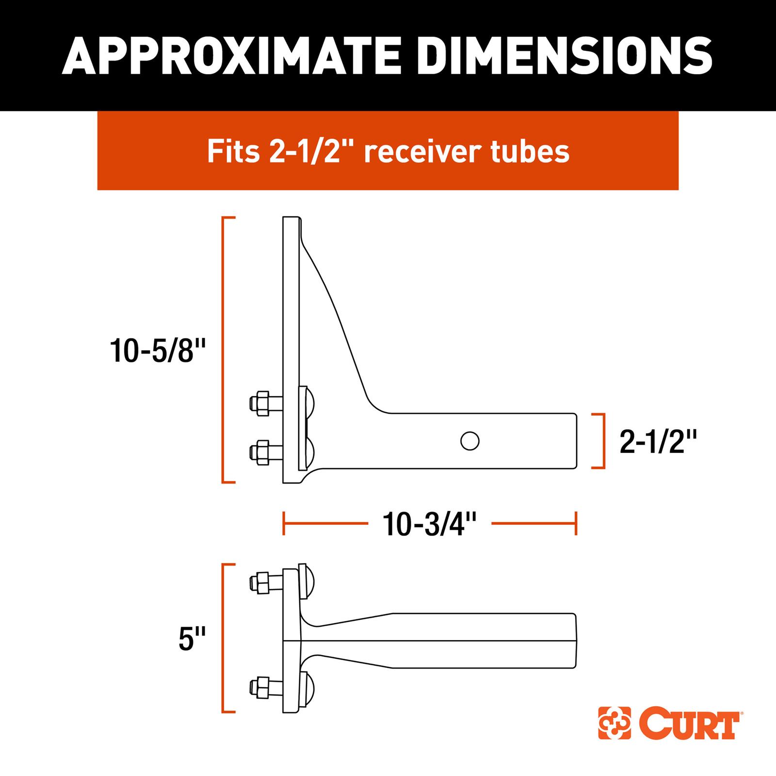CURT Adjustable Pintle Mounts 48016 Mount, SecureLatch, Adjustable, 2 1/2 in. Shank, 20,000 Ibs., Each thumbnail 2