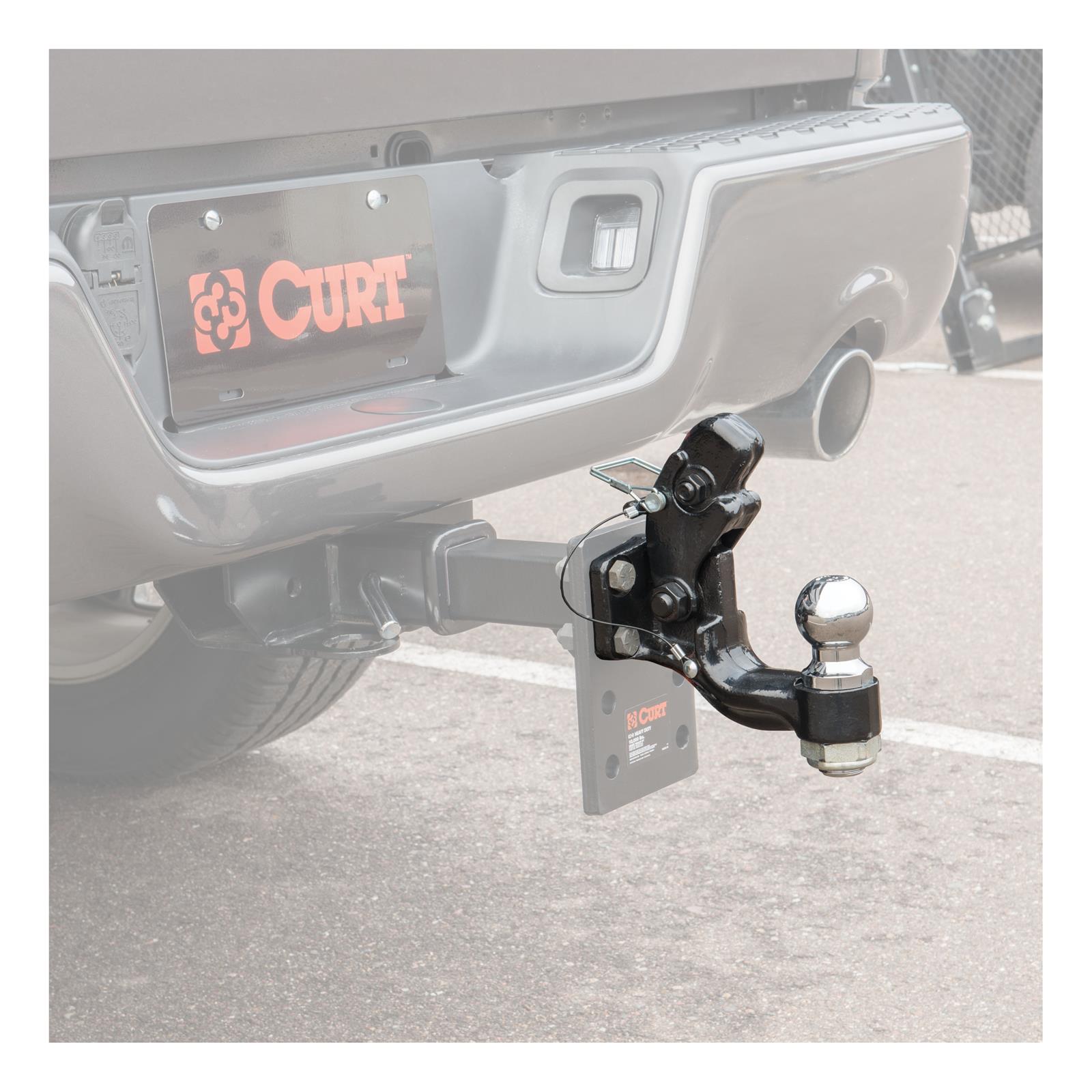 CURT Combination Ball/Pintle Hooks 48180 Pintle Hitch, Ball and Pintle Hook, Plate Mount, 16,000 lbs. GTW, 1 7/8 in. Hitch Ball Diameter, Each thumbnail 2
