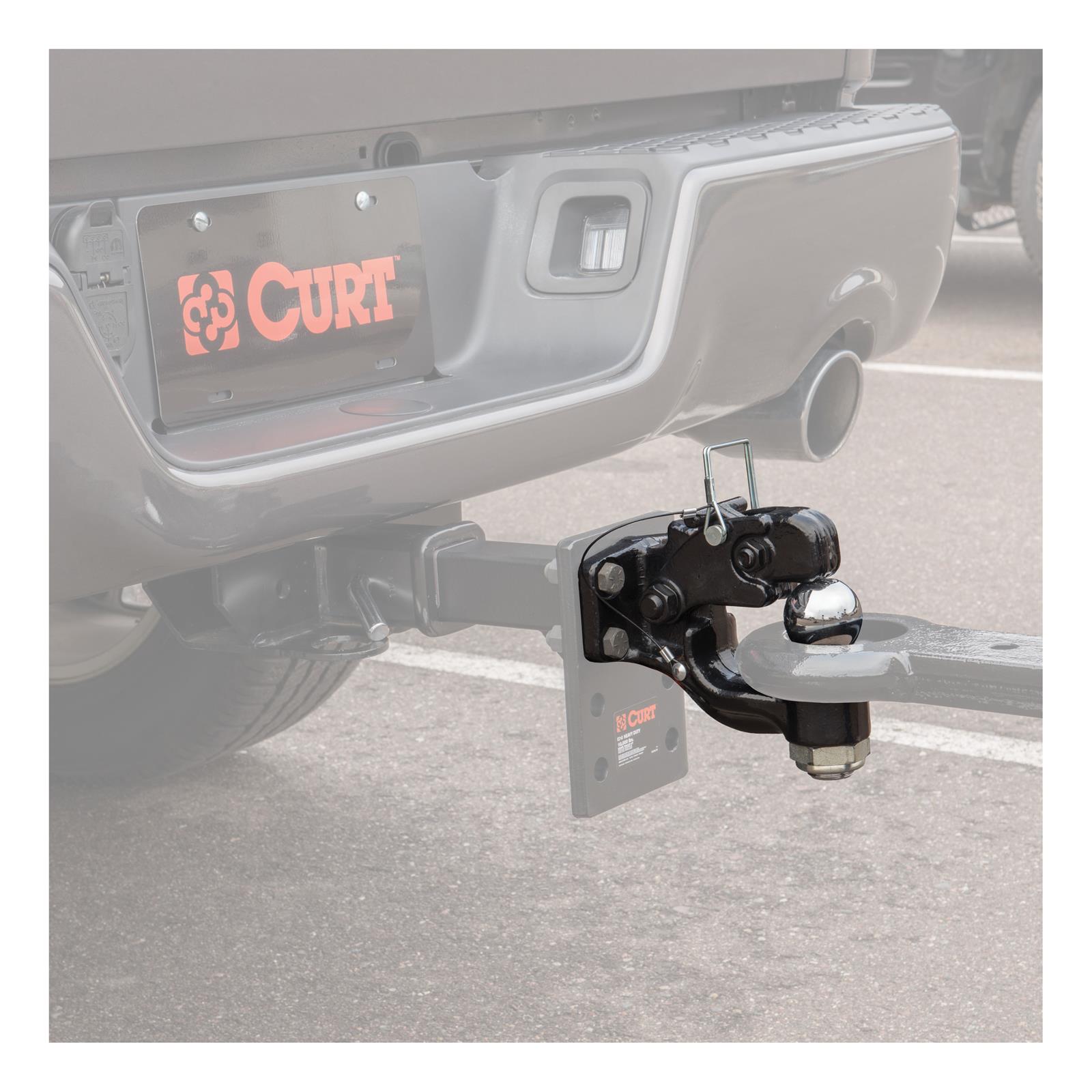 CURT Combination Ball/Pintle Hooks 48180 Pintle Hitch, Ball and Pintle Hook, Plate Mount, 16,000 lbs. GTW, 1 7/8 in. Hitch Ball Diameter, Each thumbnail 3
