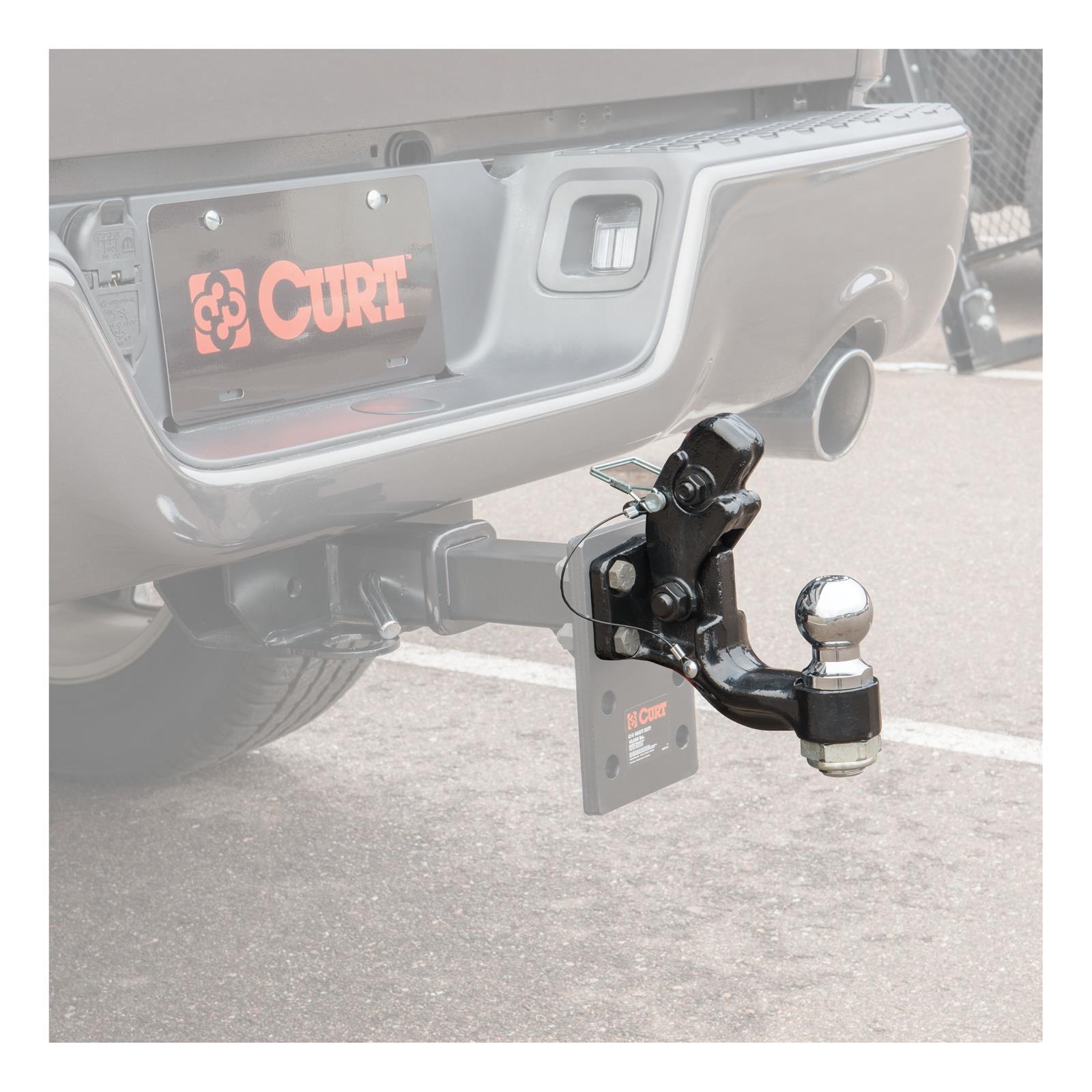 CURT Combination Ball/Pintle Hooks 48190 Pintle Hitch, Ball and Pintle Hook, Plate Mount, 16,000 lbs. GTW, 2 in. Hitch Ball Diameter, Each thumbnail 2