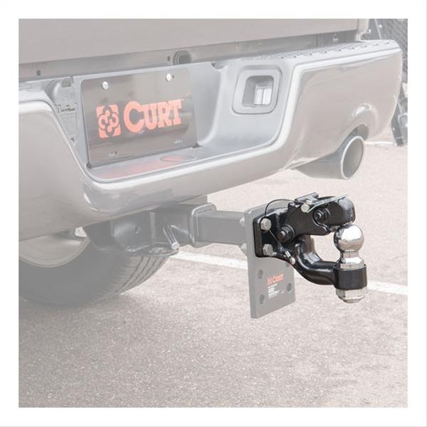 CURT Combination Ball/Pintle Hooks 48200 Pintle Hitch, Ball and Pintle Hook, Plate Mount, 16,000 lbs. GTW, 2 5/16 in. Hitch Ball Diameter, Each thumbnail 4