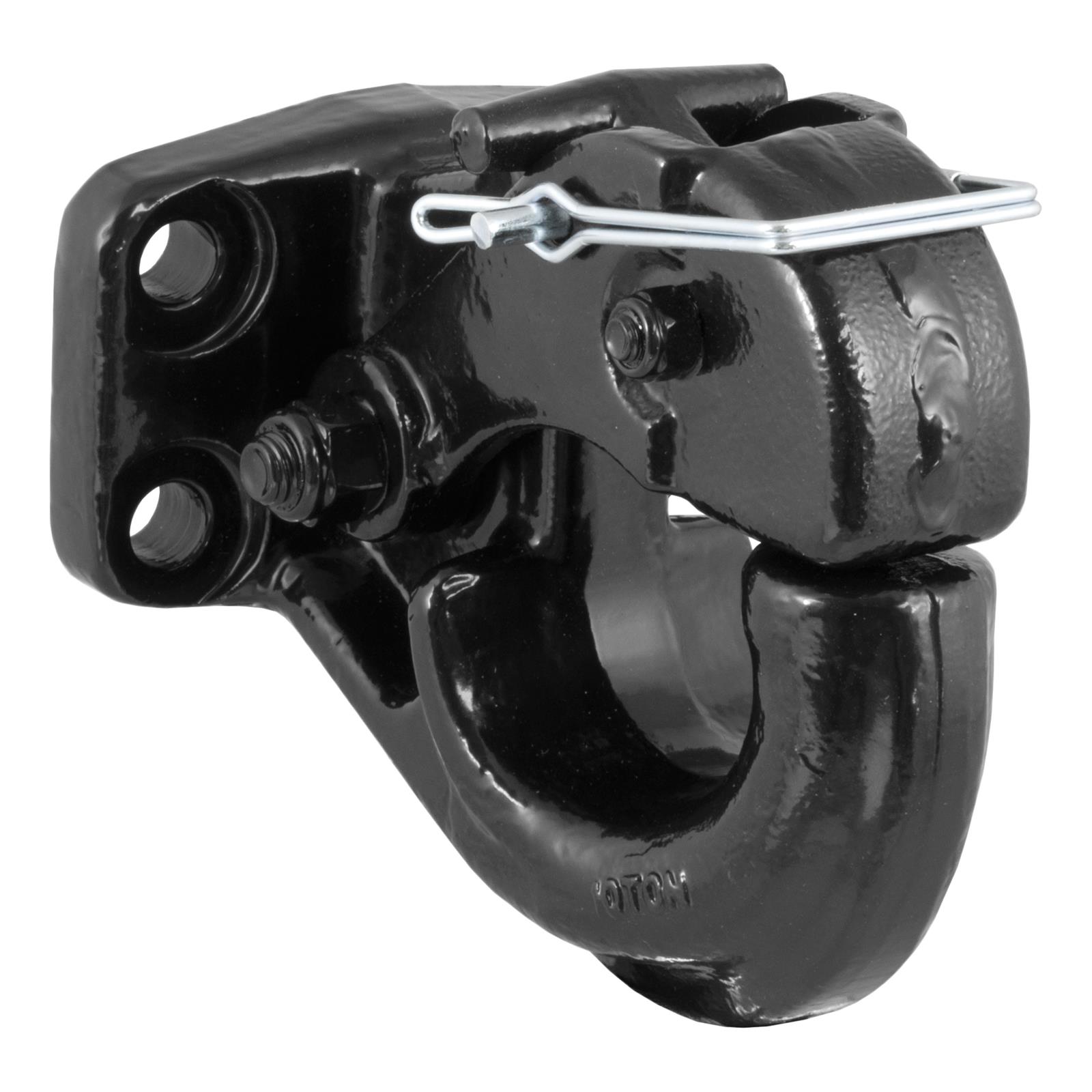 CURT Forged Pintle Hooks 48205 Hitch, Hook, Plate Mount, 10,000 lbs. GTW, 2,000 lbs. Vertical Load Rating, Steel, Black, Each thumbnail 2