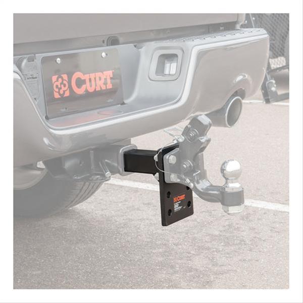 CURT Adjustable Pintle Mounts 48323 Mount, 10,000 lbs. GTW, 3-Position Mounting, 2 in. Square Receiver Mount, Steel, Black Carbide, Each thumbnail 3